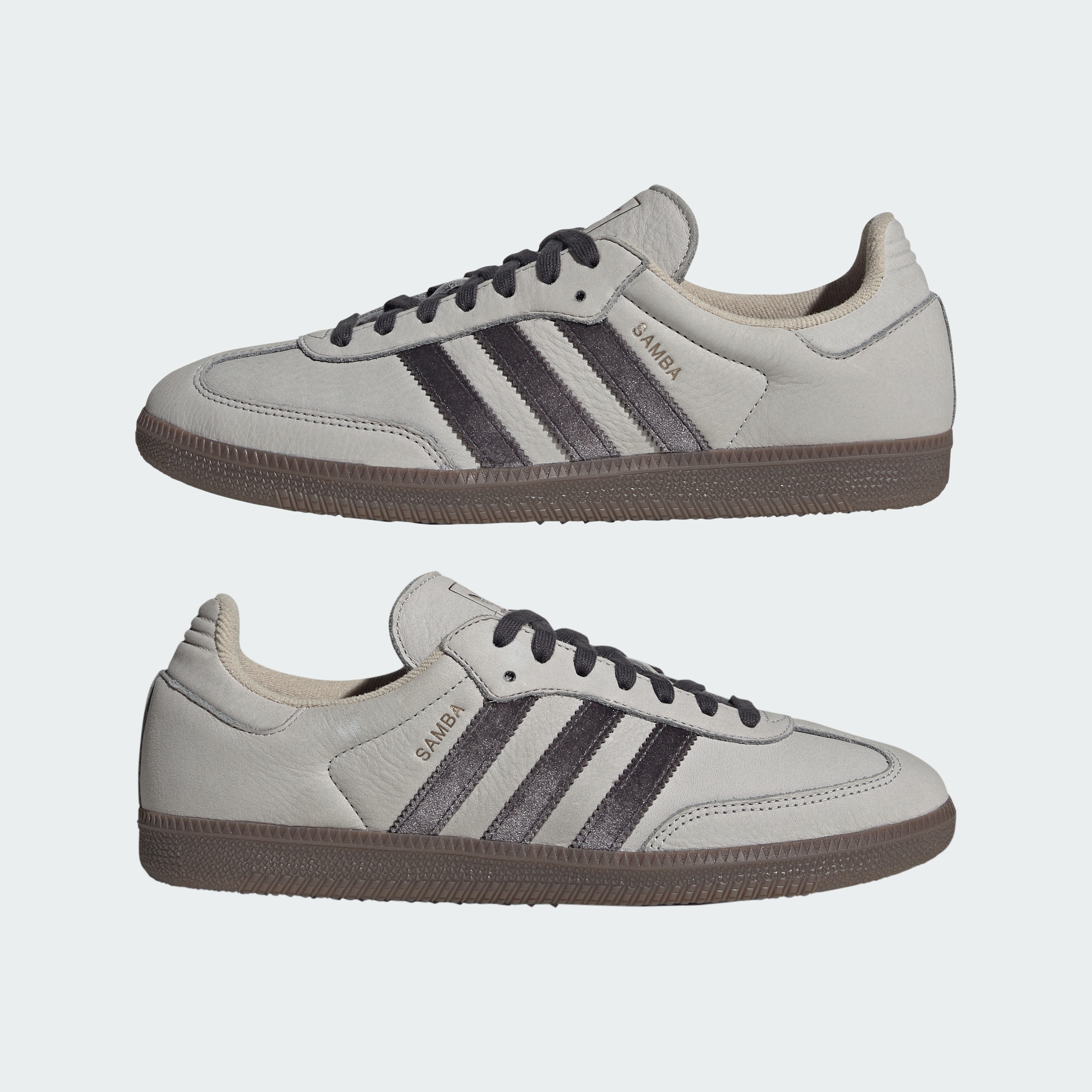 adidas SAMBA OG SHOES - Grey Two / Utility Black / Gum - View 8