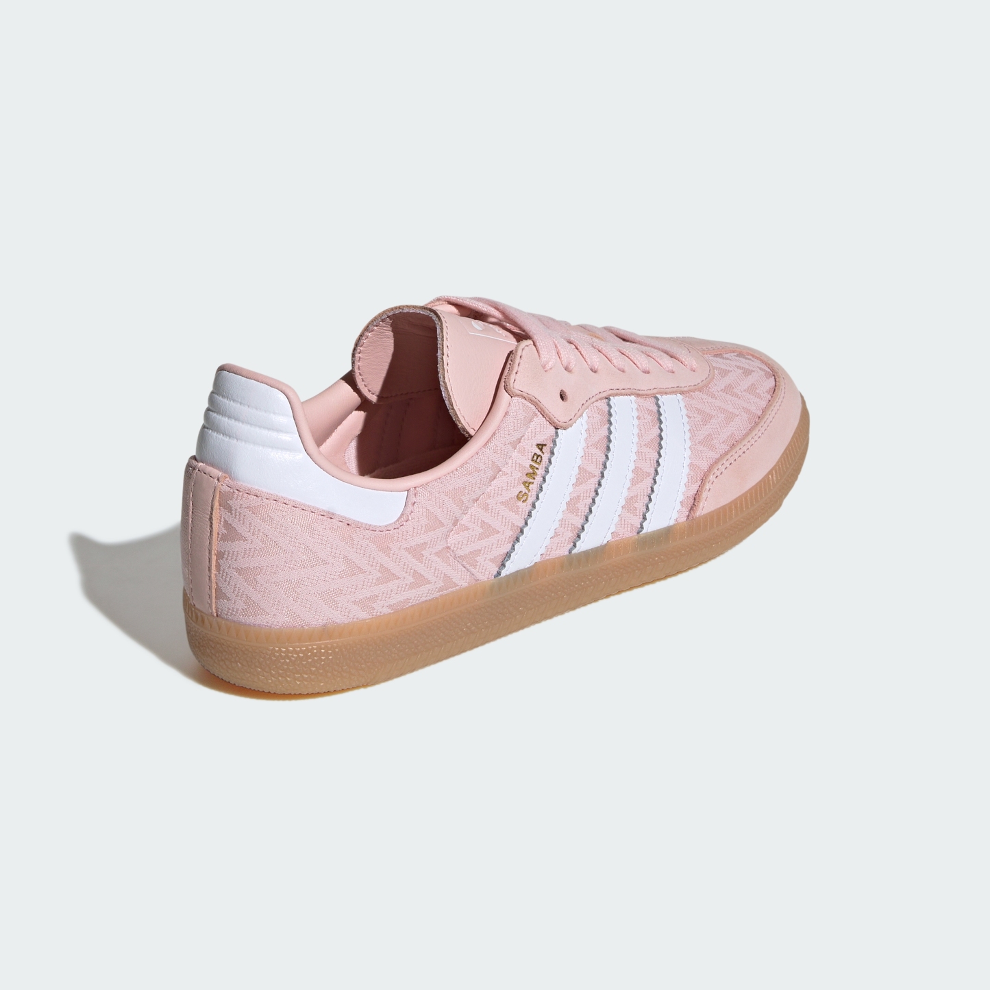 adidas SAMBA OG SHOES - Sandy Pink / Cloud White / Gold Metallic - View 6
