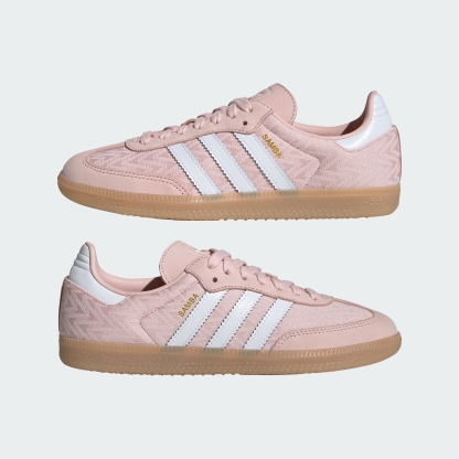adidas SAMBA OG SHOES - Sandy Pink / Cloud White / Gold Metallic - View 8
