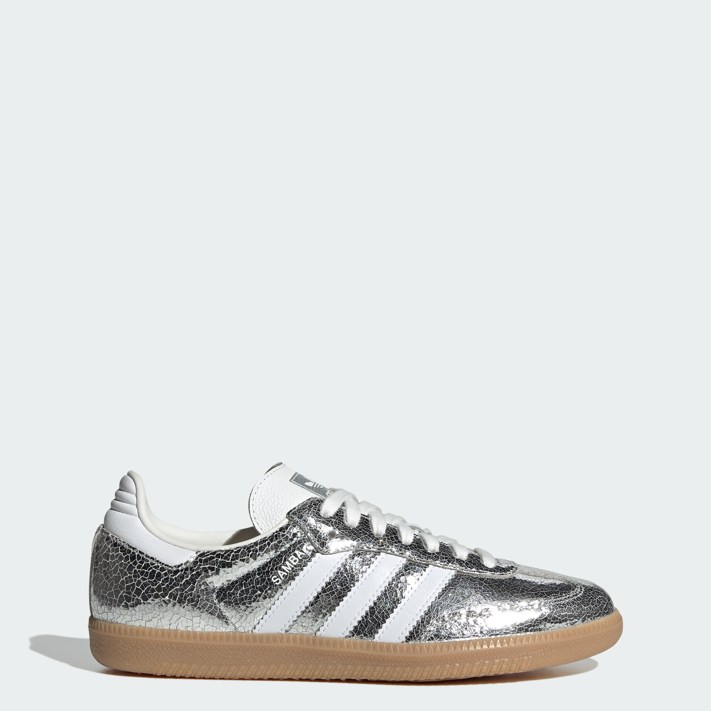 adidas SAMBA OG SHOES - Silver Metallic / Cloud White / Core White - View 1