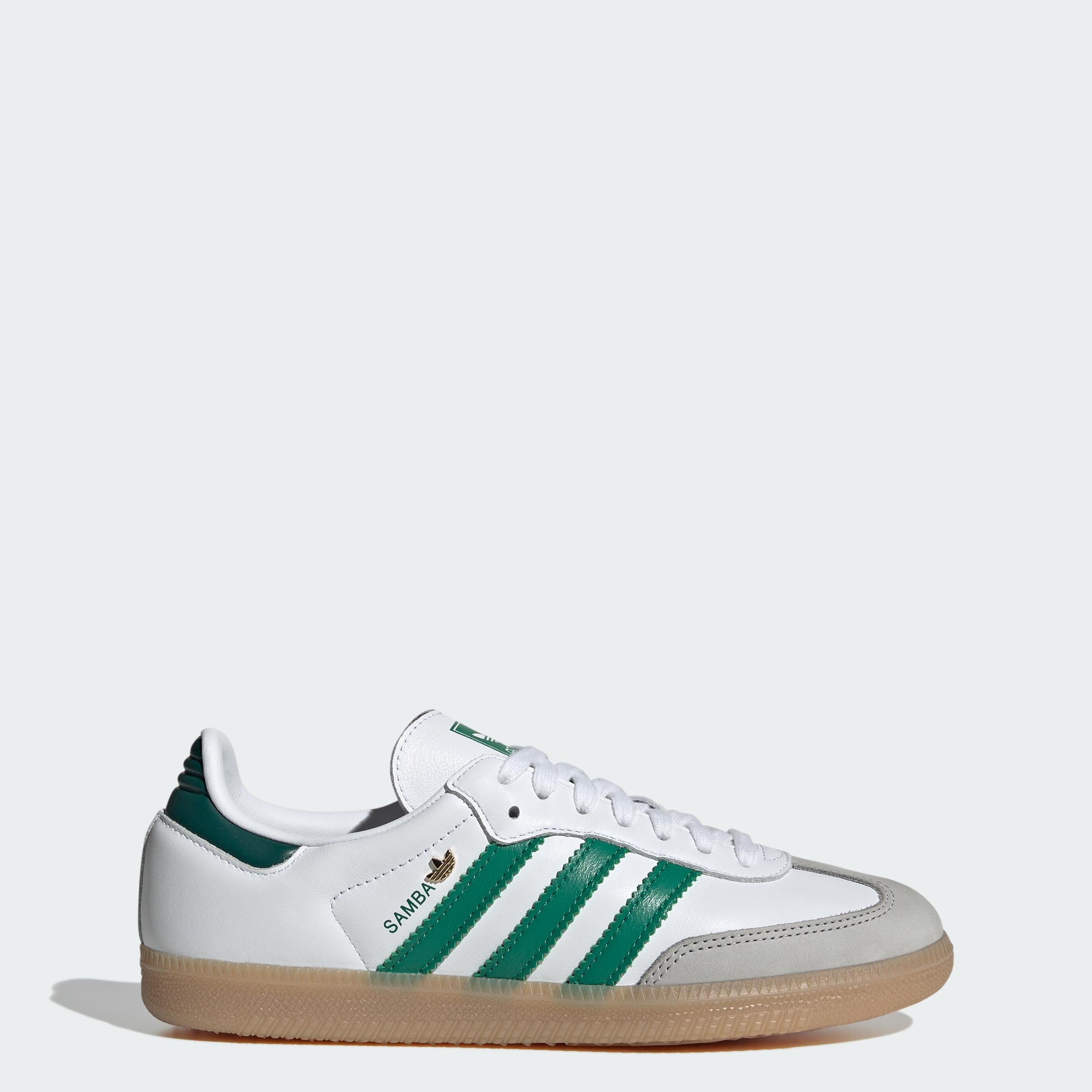 adidas SAMBA OG SHOES - Cloud White / Bold Green / Collegiate Green - View 1