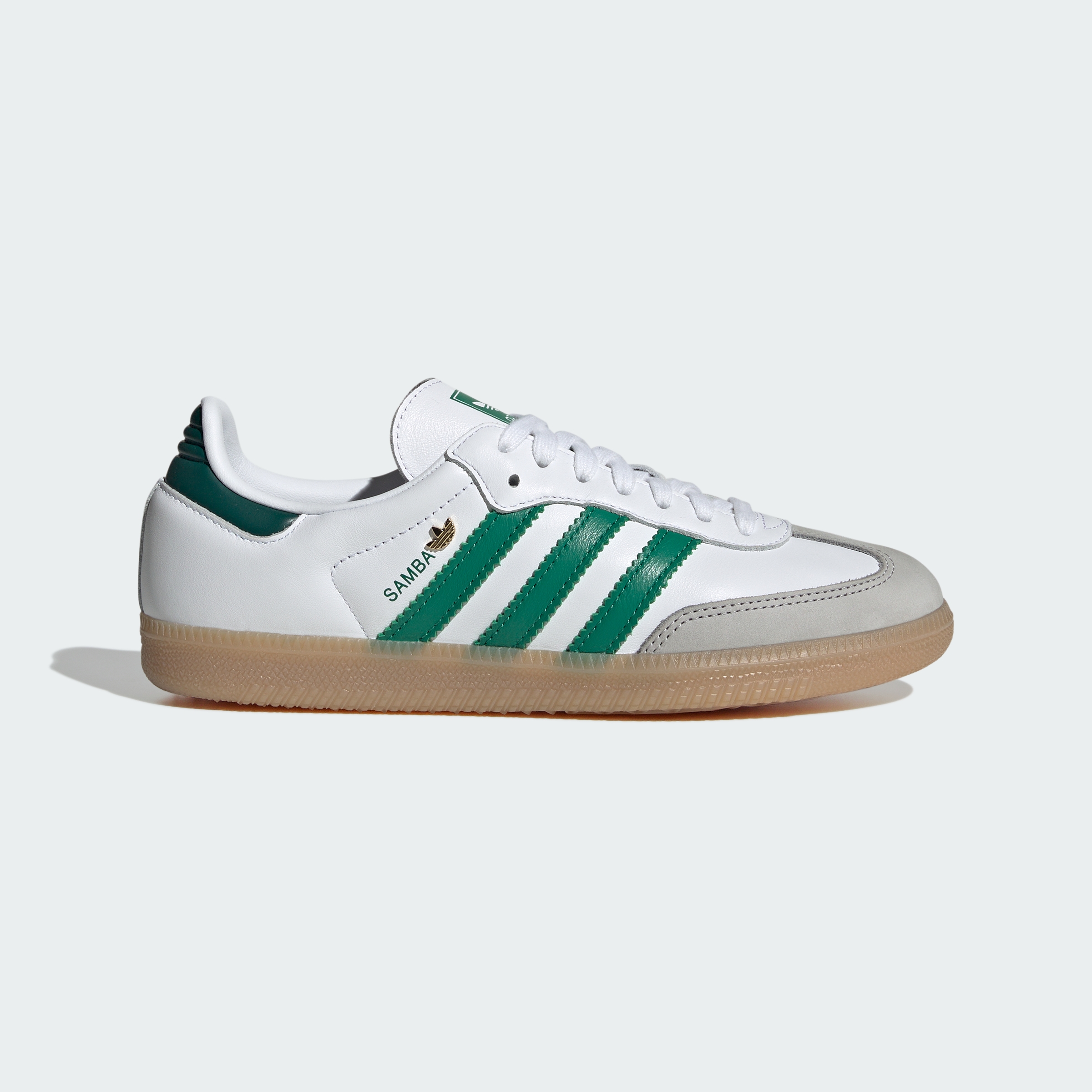 adidas SAMBA OG SHOES - Cloud White / Bold Green / Collegiate Green - View 3
