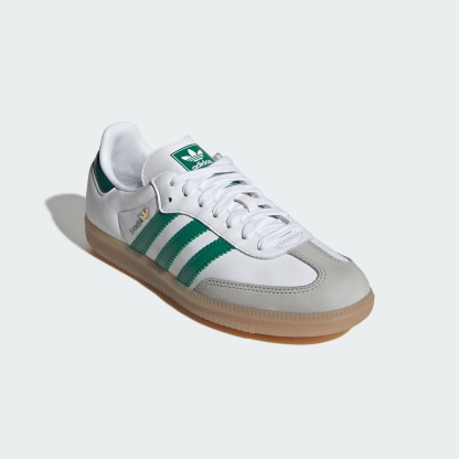 adidas SAMBA OG SHOES - Cloud White / Bold Green / Collegiate Green - View 5