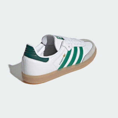 adidas SAMBA OG SHOES - Cloud White / Bold Green / Collegiate Green - View 6