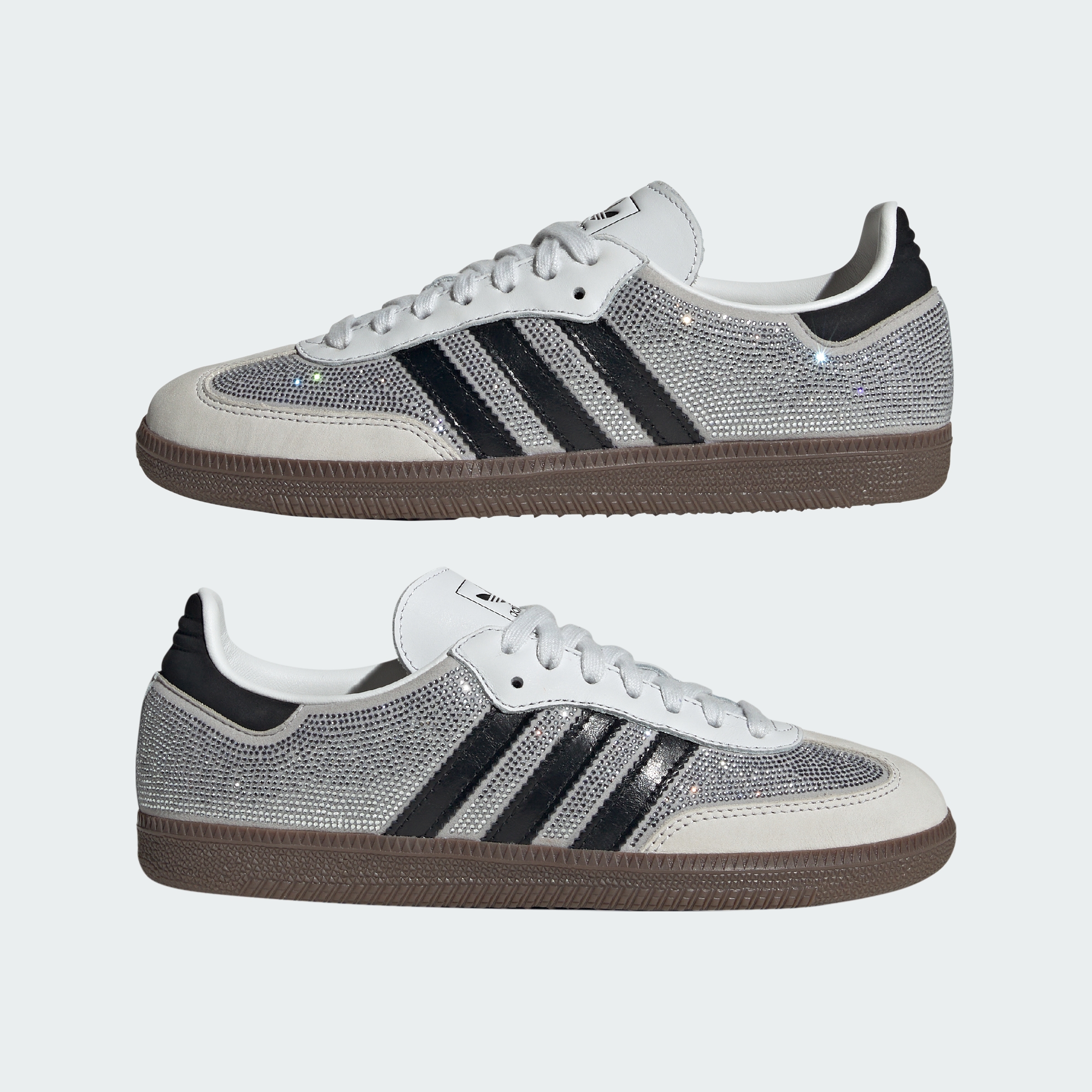 adidas SAMBA OG SHOES - Crystal White / Core White / Silver Metallic - View 8