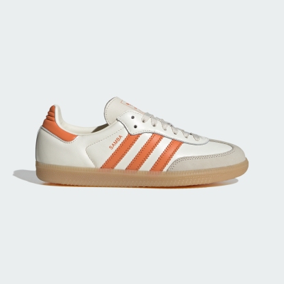 adidas SAMBA OG SHOES - Off White / Dusky Orange / Gum - View 3