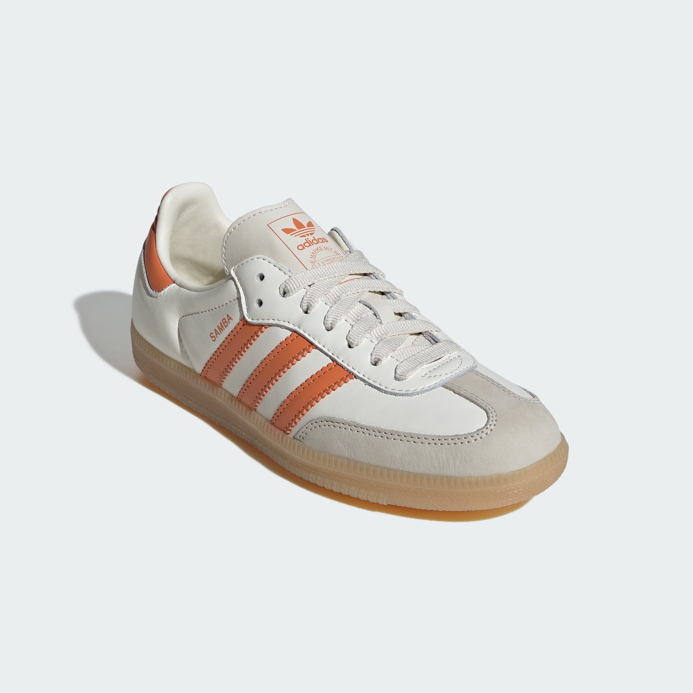adidas SAMBA OG SHOES - Off White / Dusky Orange / Gum - View 5