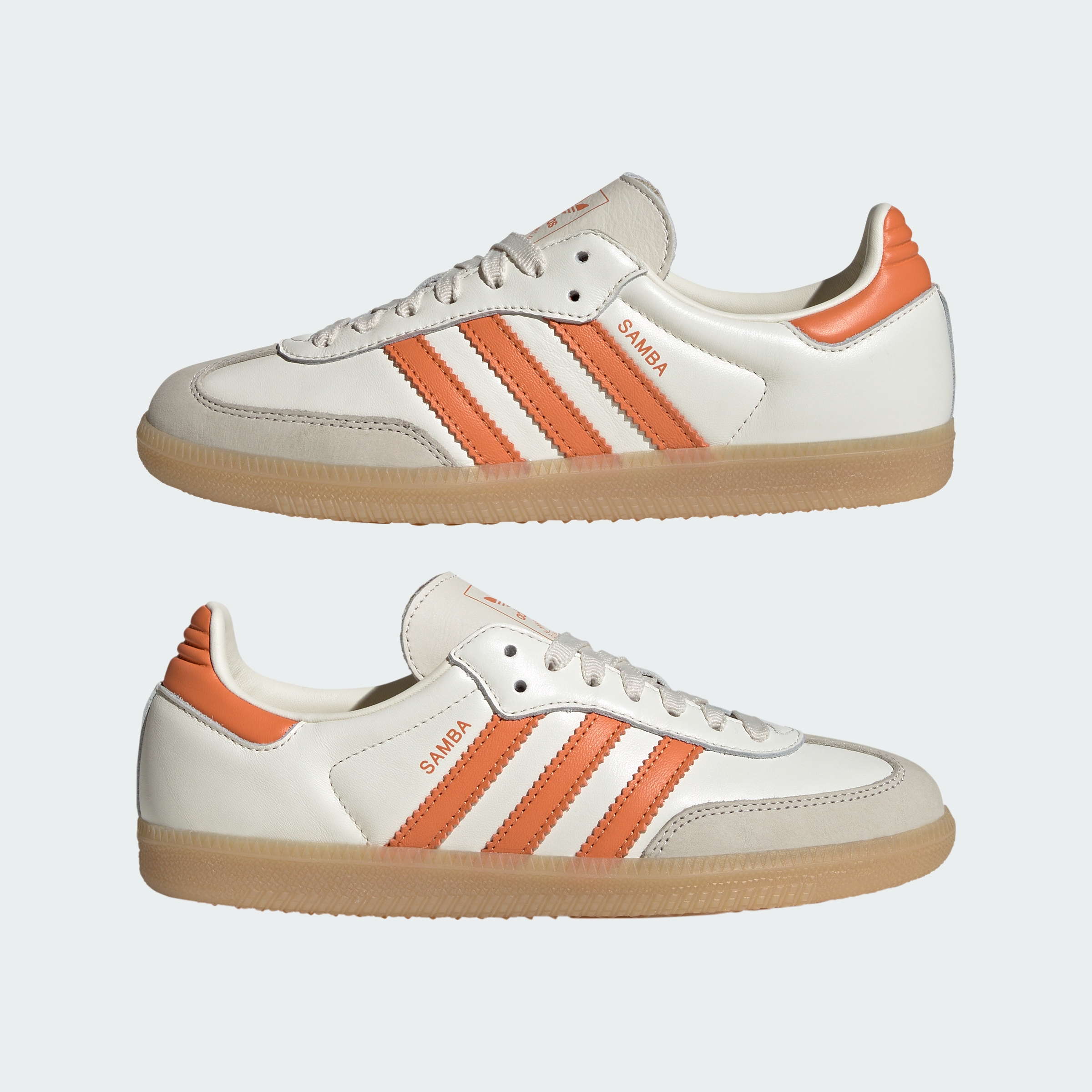 adidas SAMBA OG SHOES - Off White / Dusky Orange / Gum - View 8