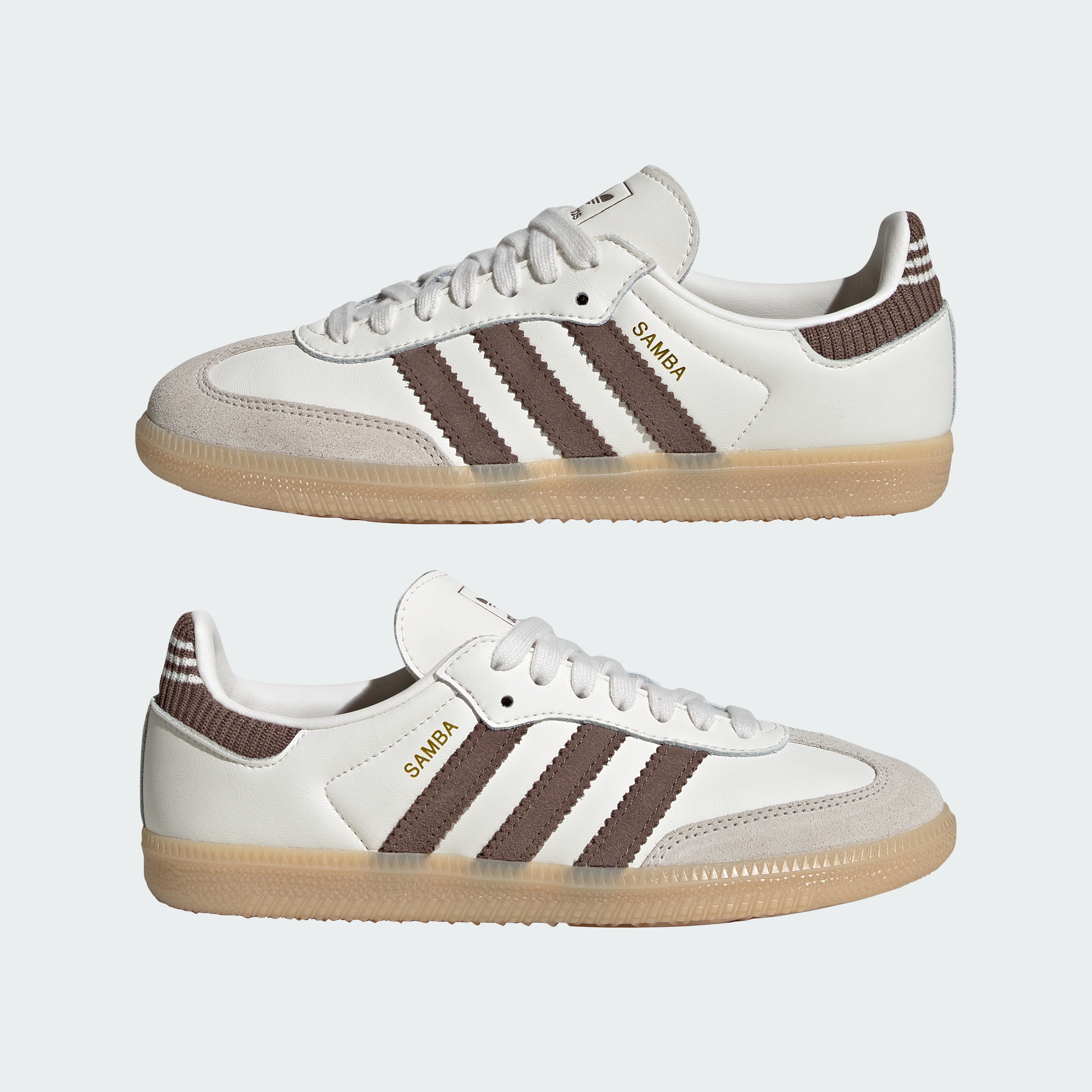 adidas SAMBA OG SHOES - Cloud White / Earth Strata / Gum - View 8