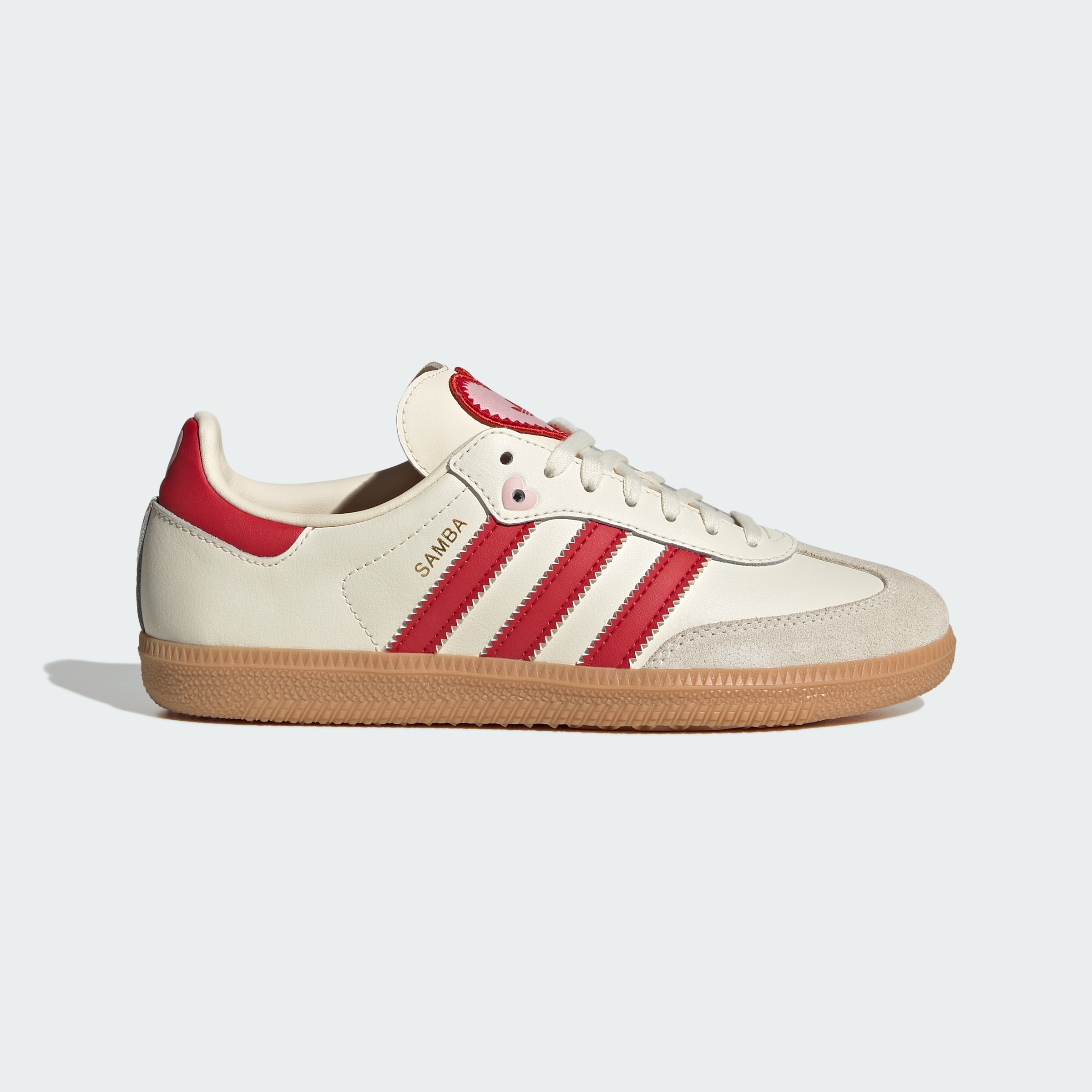 adidas SAMBA OG SHOES - Cream White / Better Scarlet / Gum - View 3