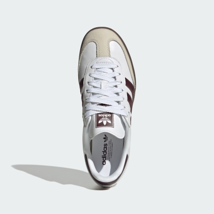 adidas SAMBA OG SHOES - Cloud White / Maroon / Gum - View 2
