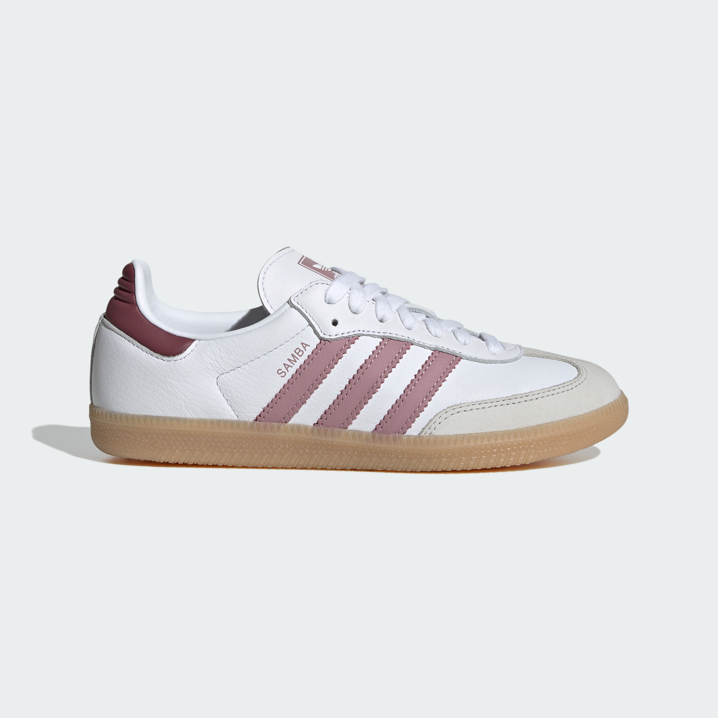 adidas SAMBA OG SHOES - Cloud White / Magic Mauve / Burgundy - View 3