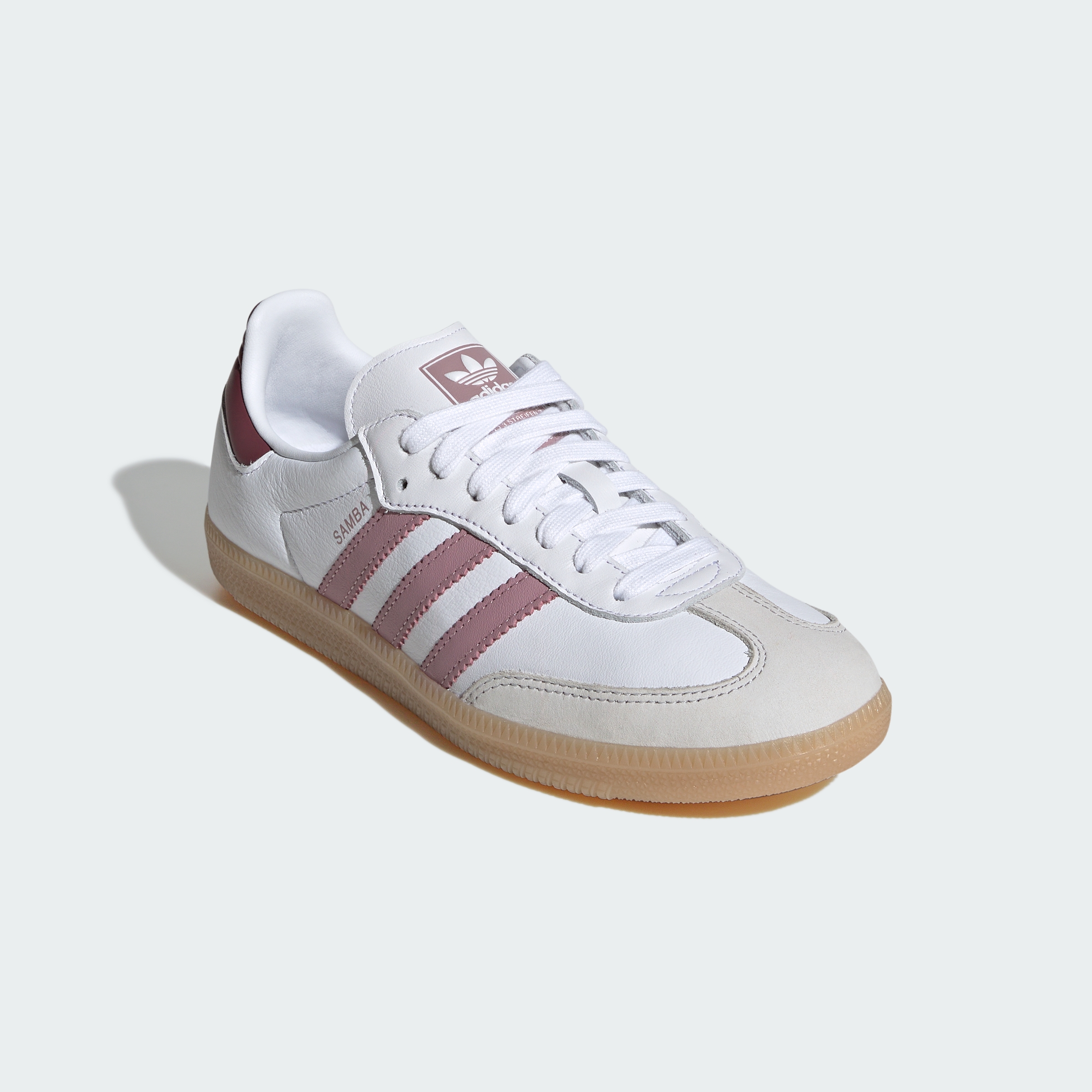 adidas SAMBA OG SHOES - Cloud White / Magic Mauve / Burgundy - View 5