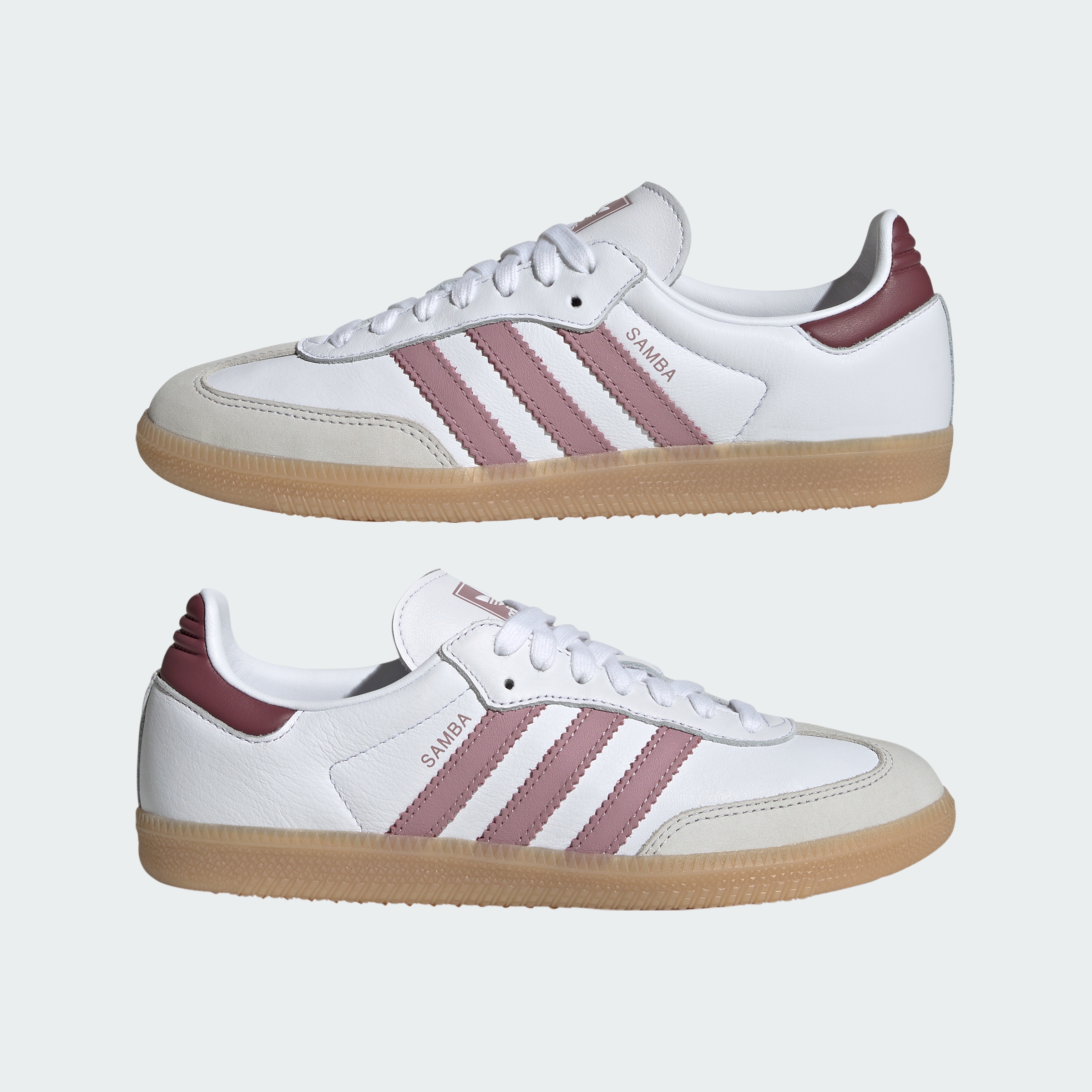 adidas SAMBA OG SHOES - Cloud White / Magic Mauve / Burgundy - View 8