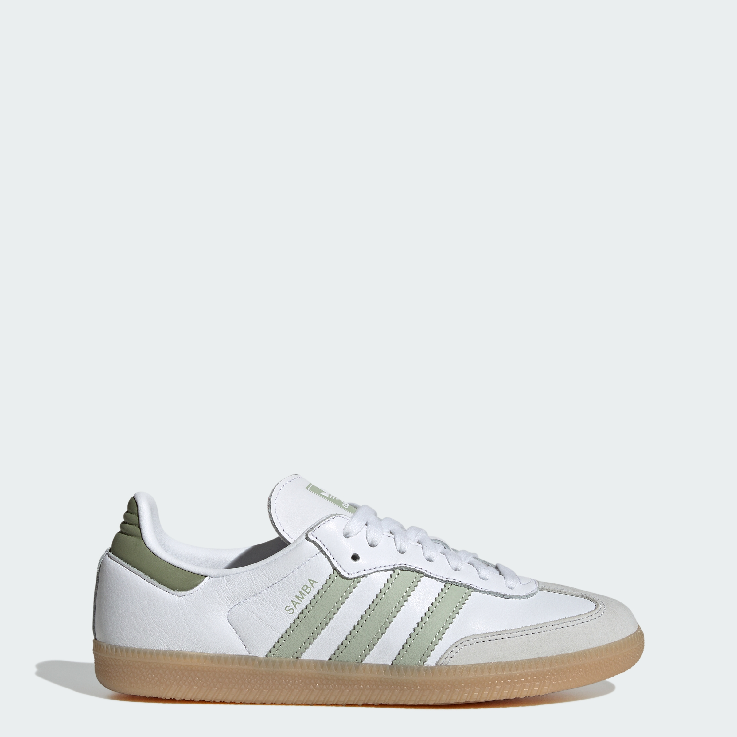 adidas SAMBA OG SHOES - Cloud White / Halo Green / Tent Green - View 1