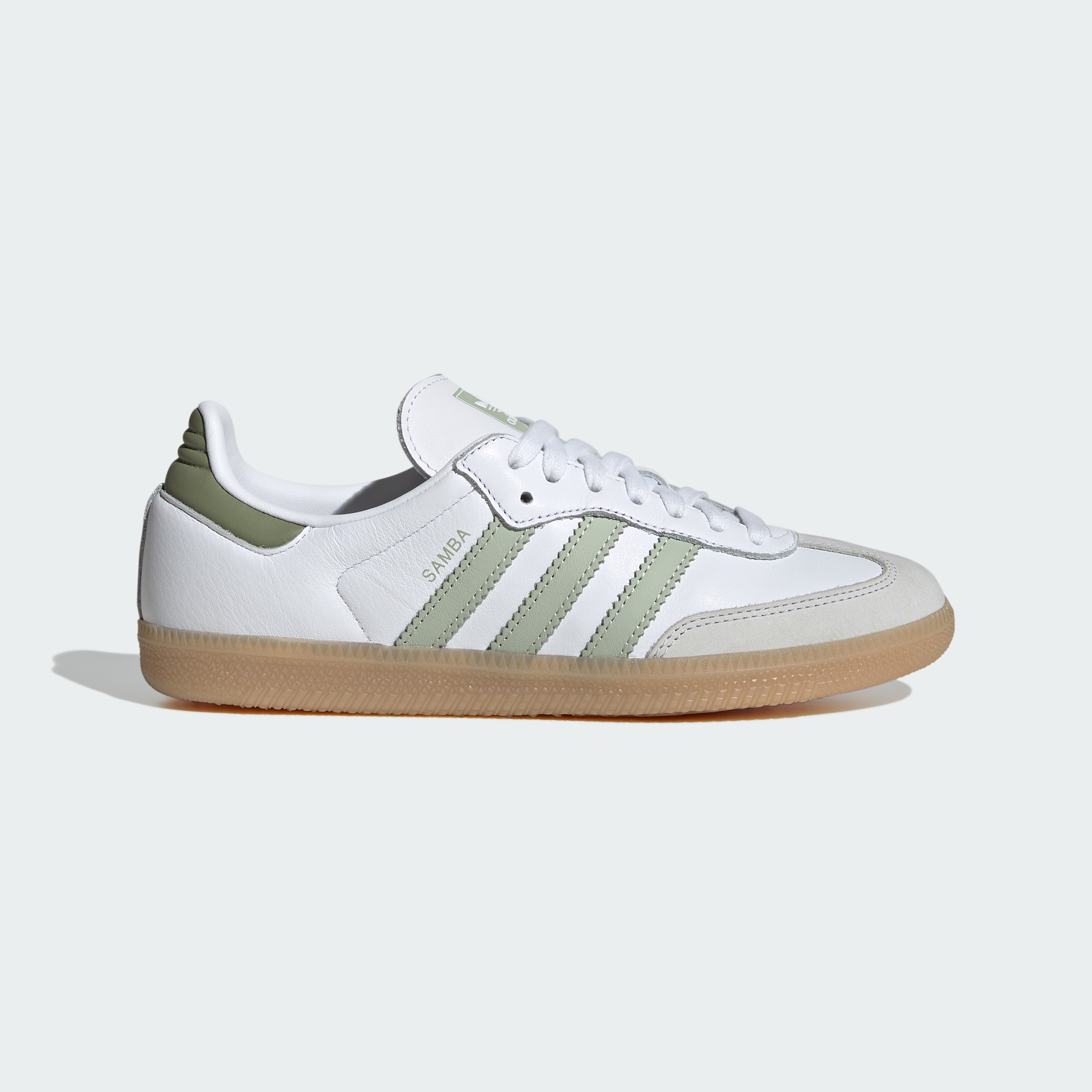 adidas SAMBA OG SHOES - Cloud White / Halo Green / Tent Green - View 3