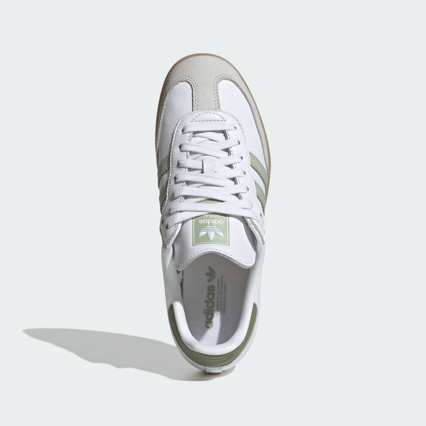 adidas SAMBA OG SHOES - Cloud White / Halo Green / Tent Green - View 2