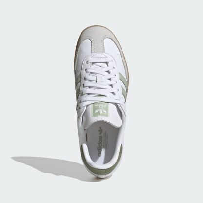 adidas SAMBA OG SHOES - Cloud White / Halo Green / Tent Green - View 2