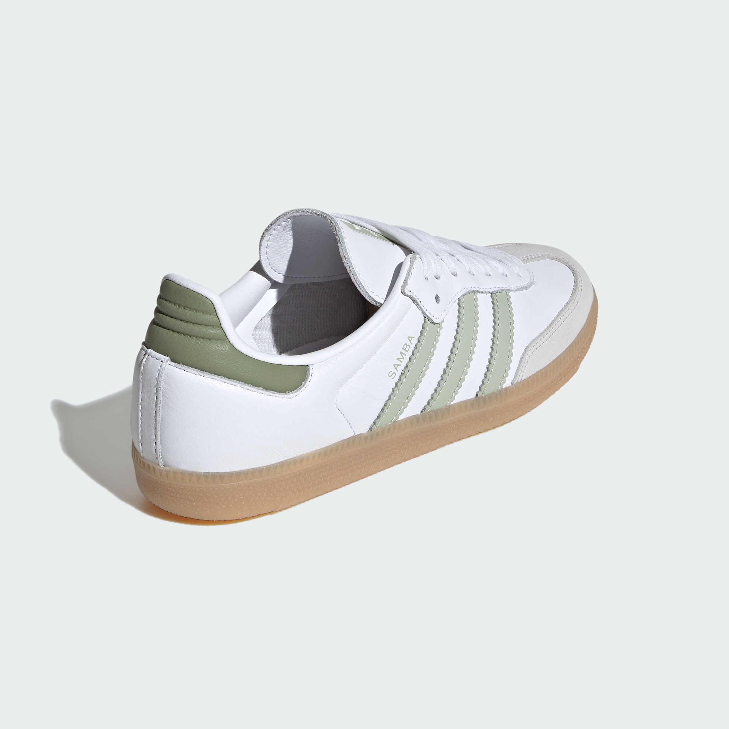 adidas SAMBA OG SHOES - Cloud White / Halo Green / Tent Green - View 6