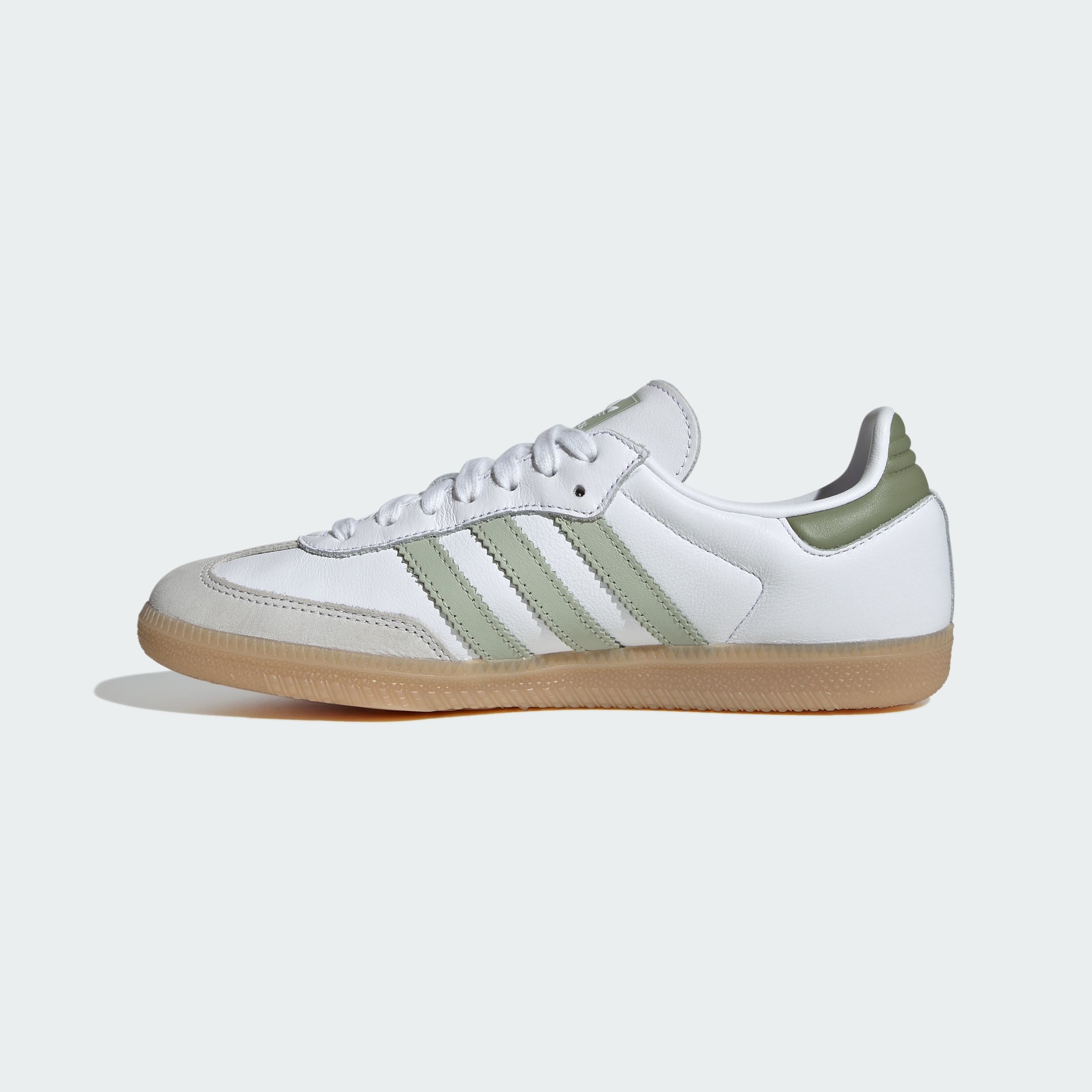 adidas SAMBA OG SHOES - Cloud White / Halo Green / Tent Green - View 7