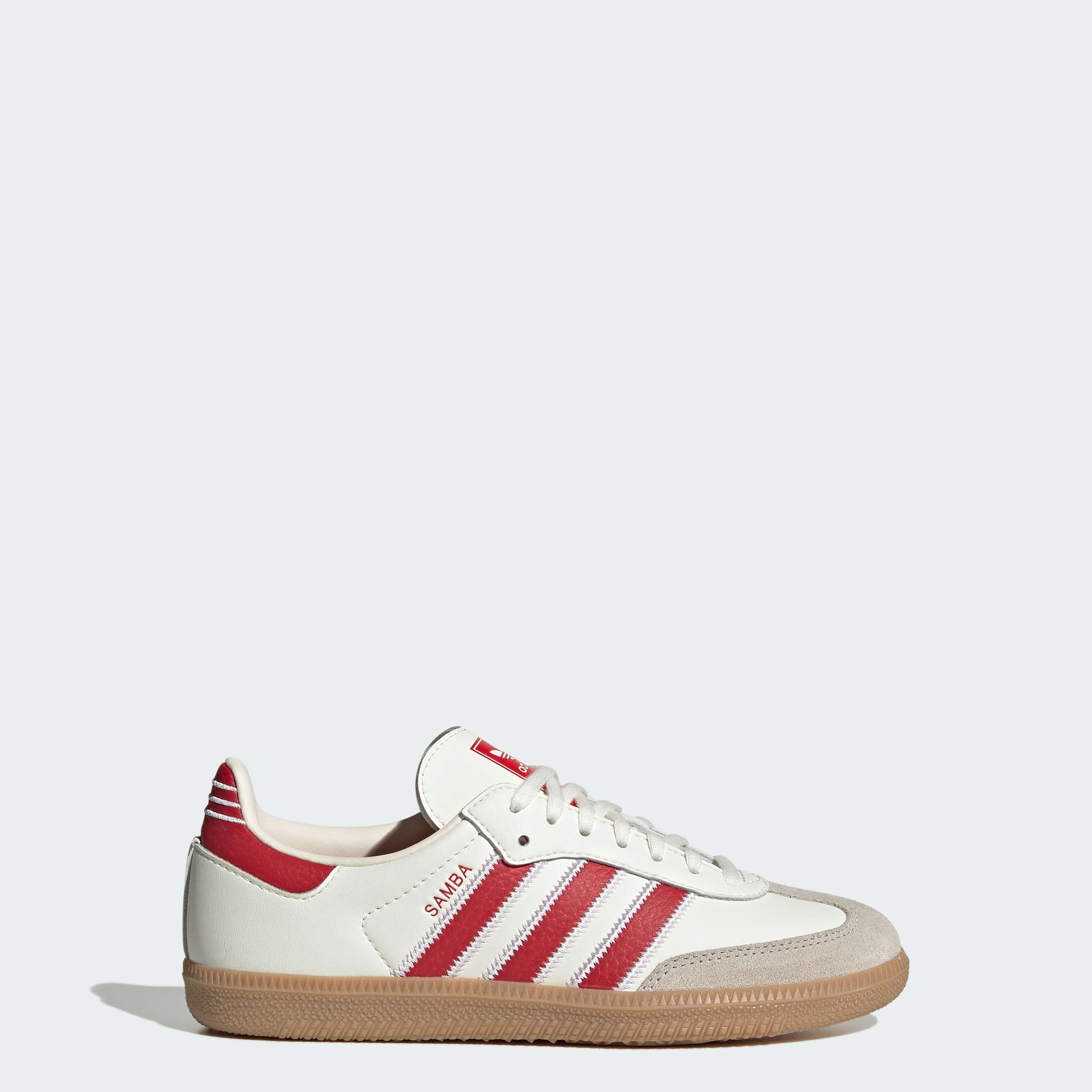 adidas SAMBA OG SHOES - Off White / Better Scarlet / Gum - View 1