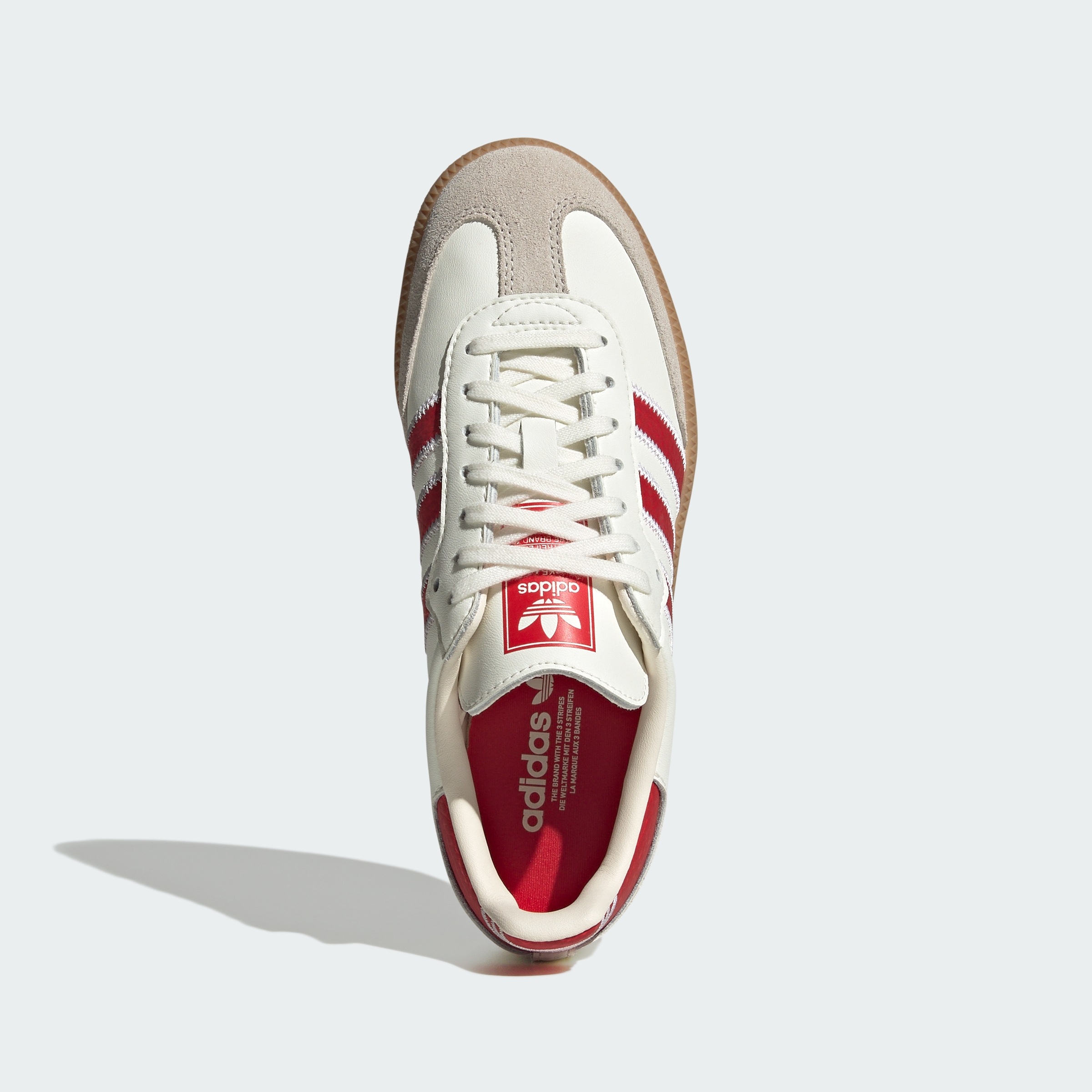 adidas SAMBA OG SHOES - Off White / Better Scarlet / Gum - View 2