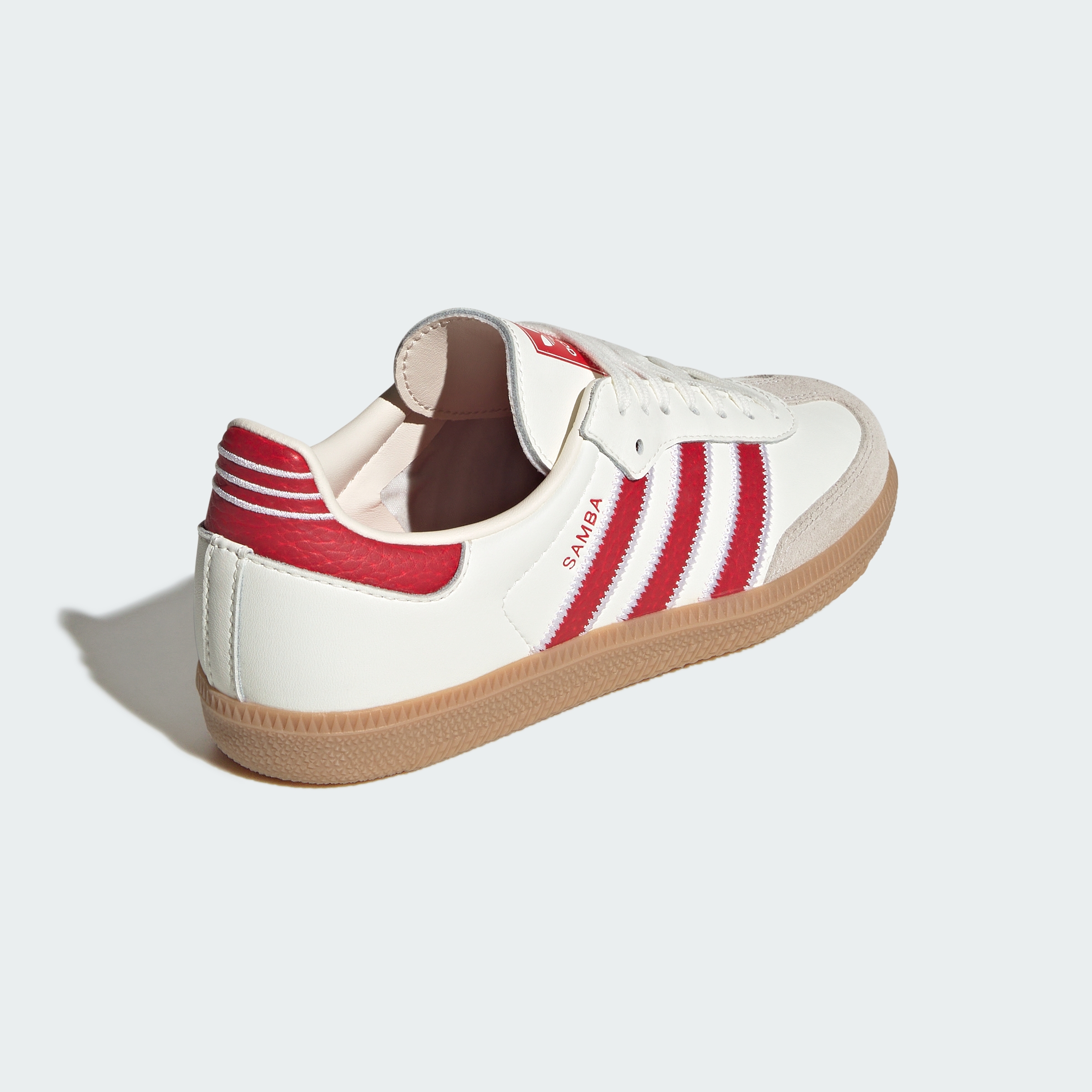 adidas SAMBA OG SHOES - Off White / Better Scarlet / Gum - View 6