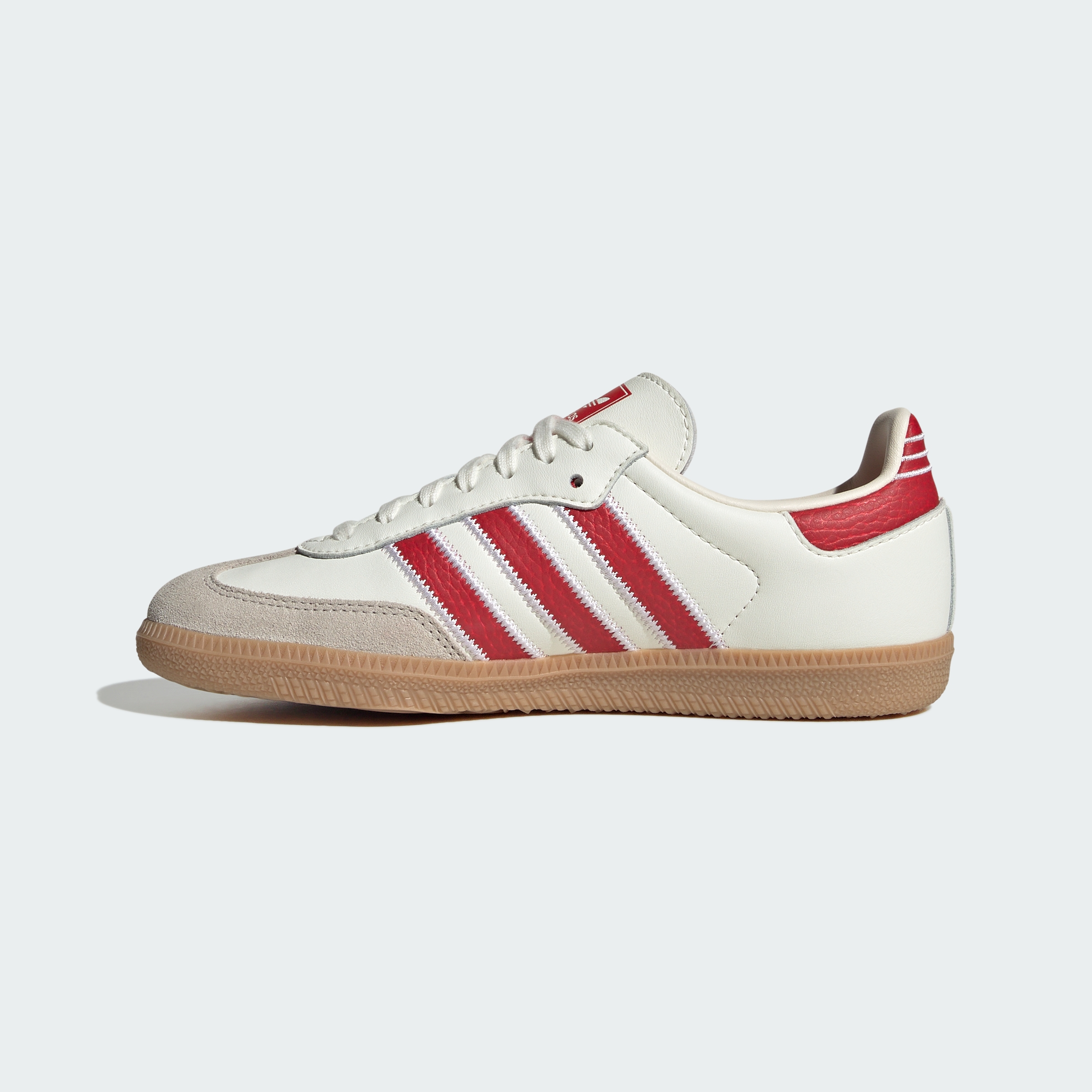 adidas SAMBA OG SHOES - Off White / Better Scarlet / Gum - View 7