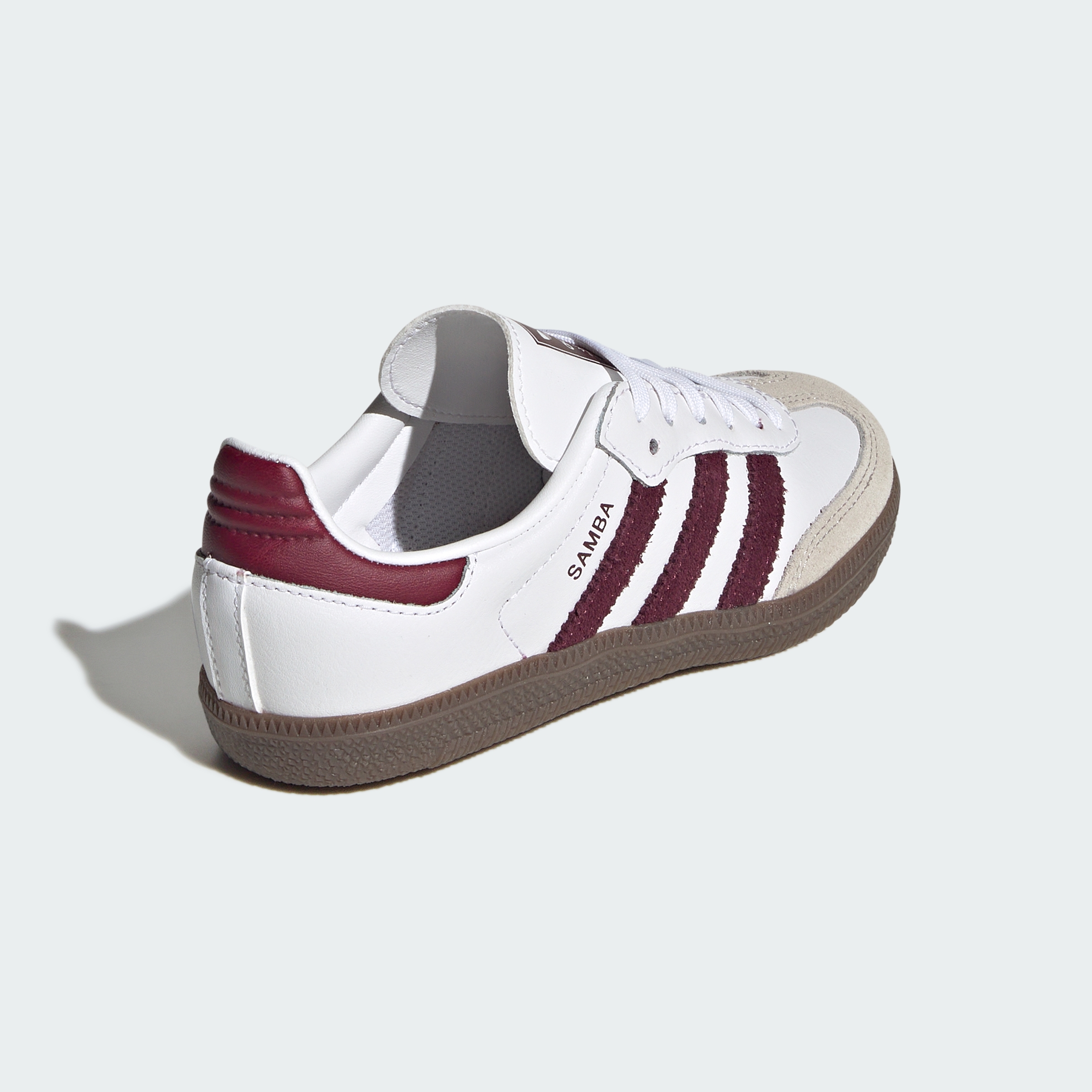 adidas SAMBA OG SHOES - Cloud White / Maroon / Gum - View 6