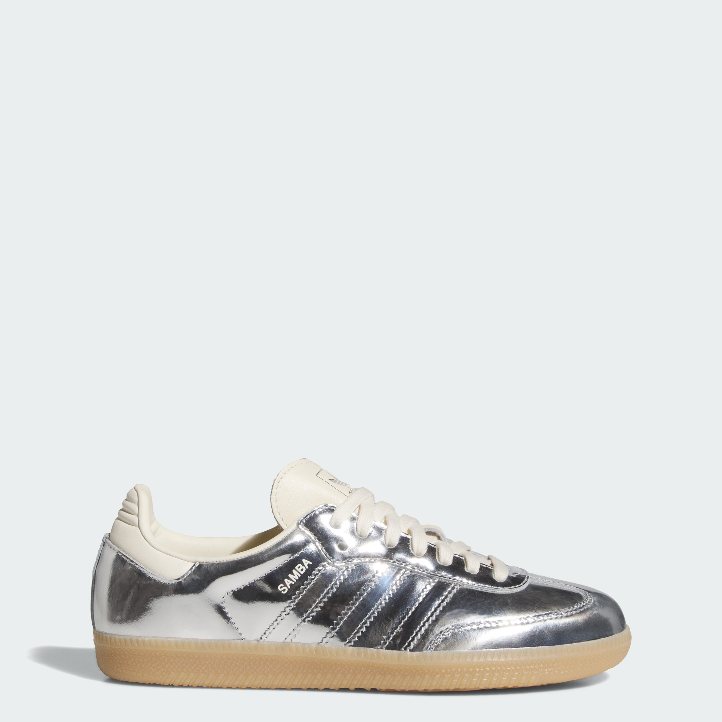 adidas SAMBA OG W SHOES - Silver Metallic / Silver Metallic / Gum - View 1