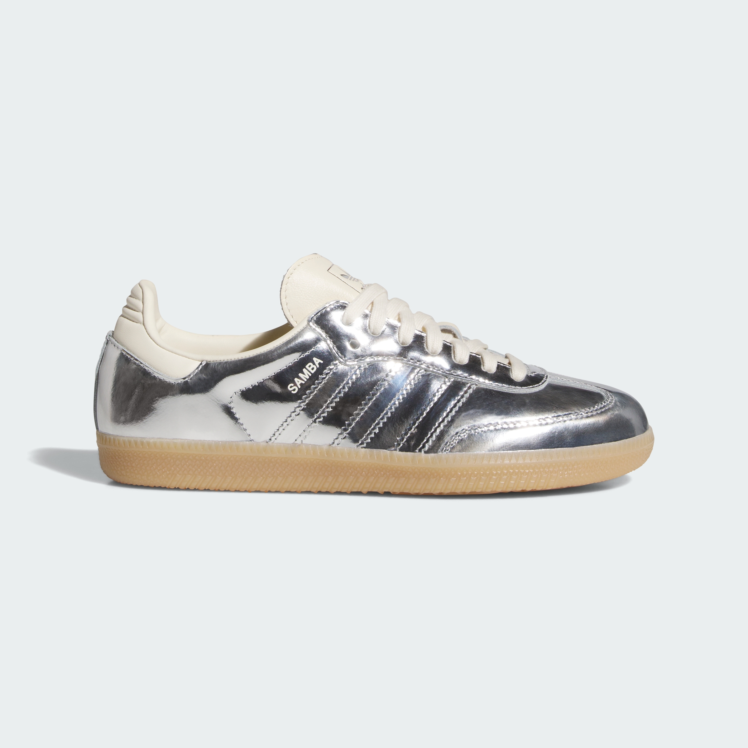 adidas SAMBA OG W SHOES - Silver Metallic / Silver Metallic / Gum - View 3