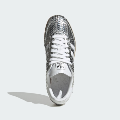 adidas SAMBA SHOES - Silver Metallic / Cloud White / Gum - View 2