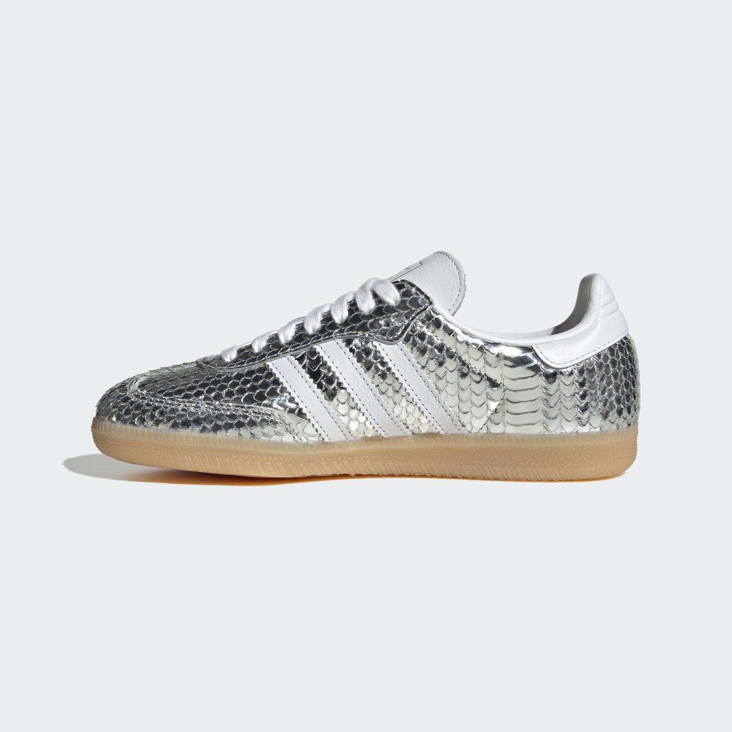 adidas SAMBA SHOES - Silver Metallic / Cloud White / Gum - View 7