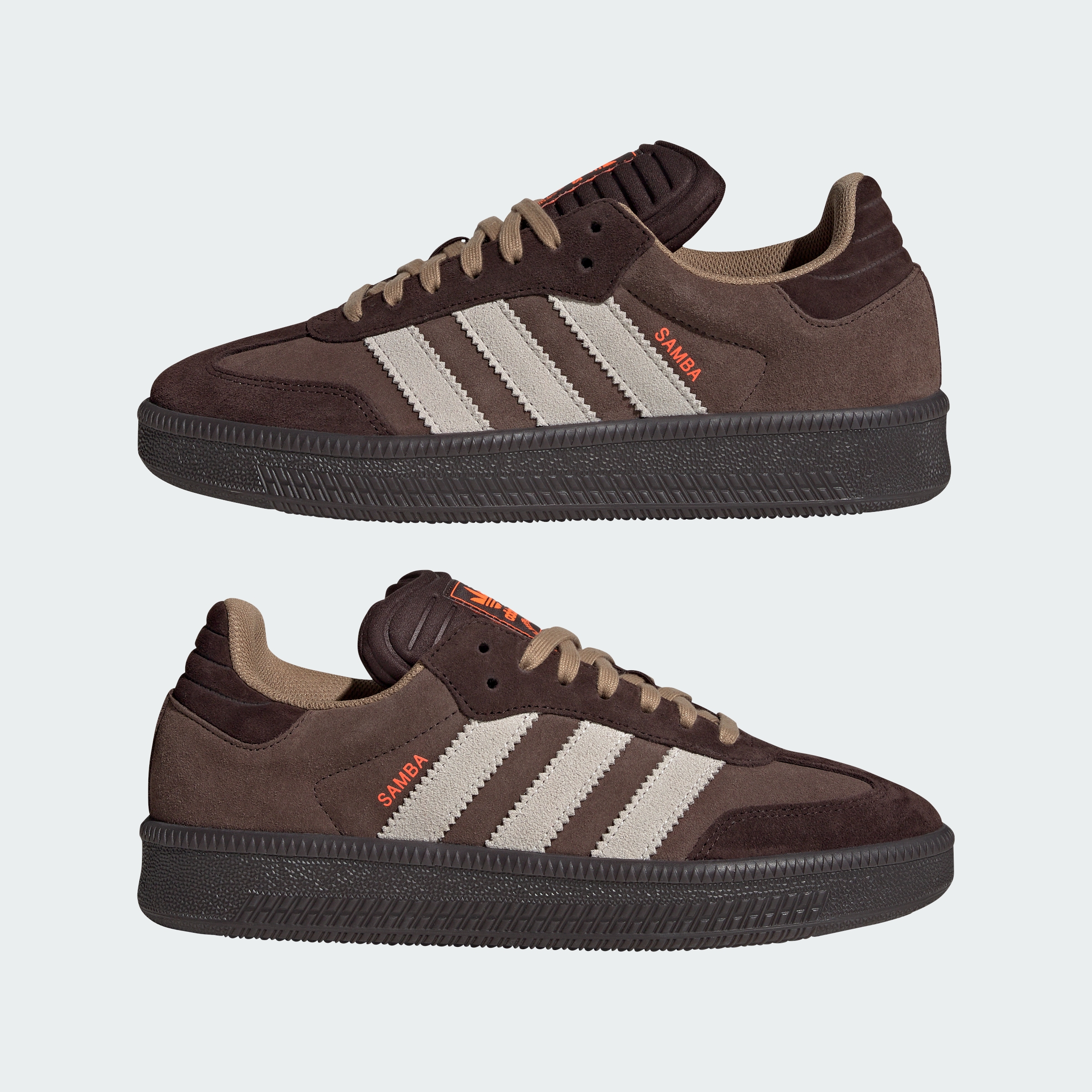 adidas SAMBA XLG SHOES - Brown / Alumina / Aurora Coffee - View 8