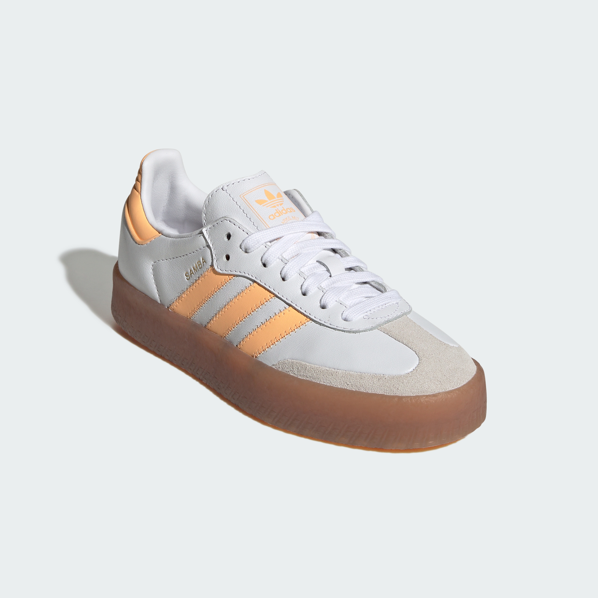 adidas SAMBAE SHOES - Cloud White / Acid Orange / Gold Metallic - View 5