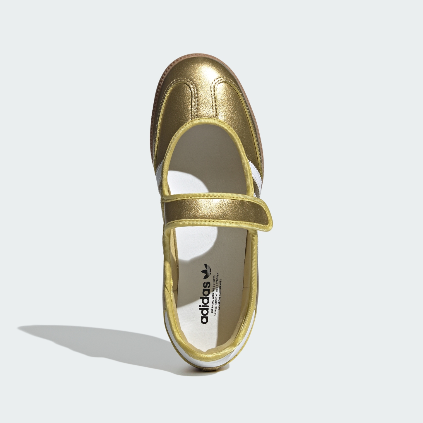 adidas Samba Jane Shoes - Gold Metallic / Cloud White / Gum - View 2