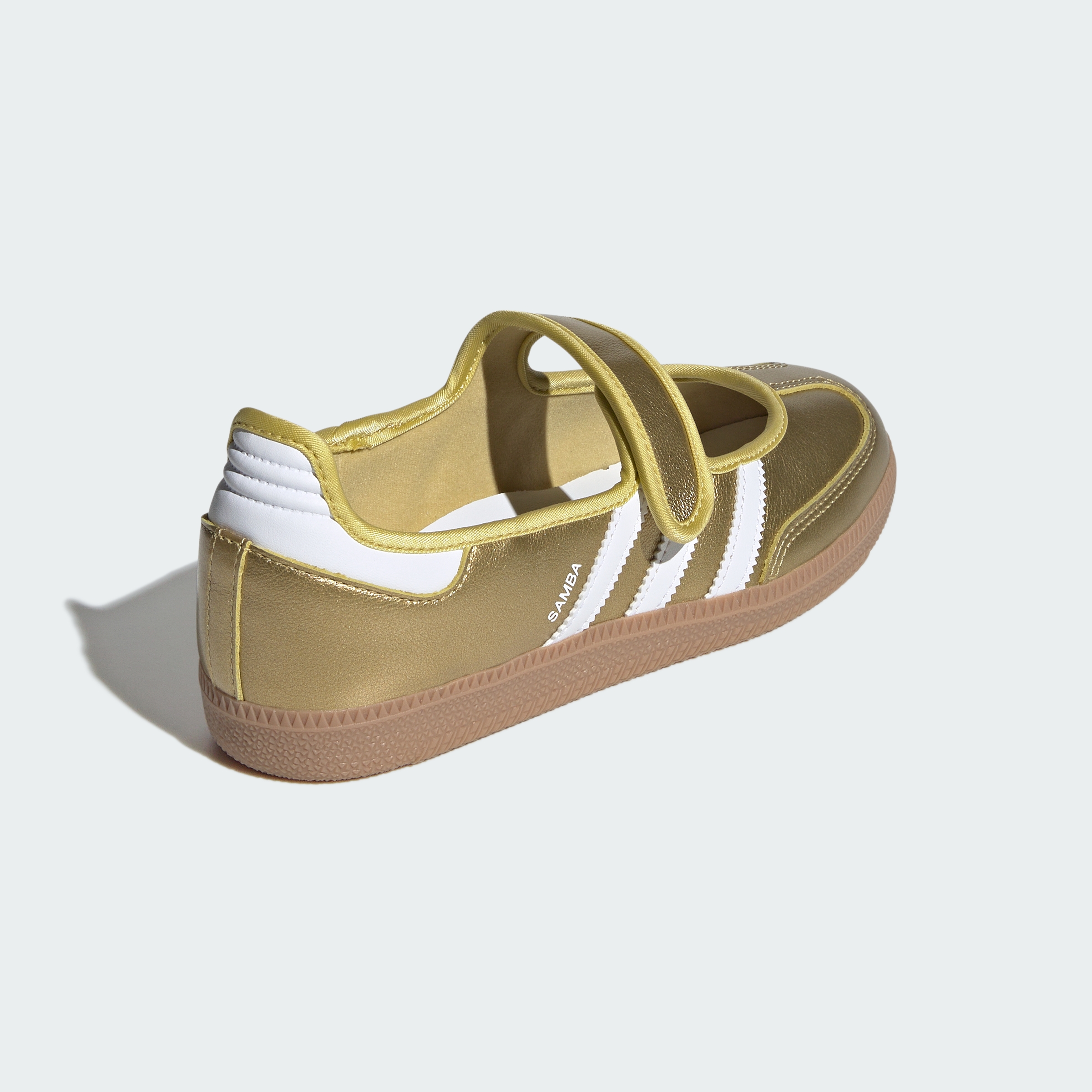 adidas Samba Jane Shoes - Gold Metallic / Cloud White / Gum - View 6