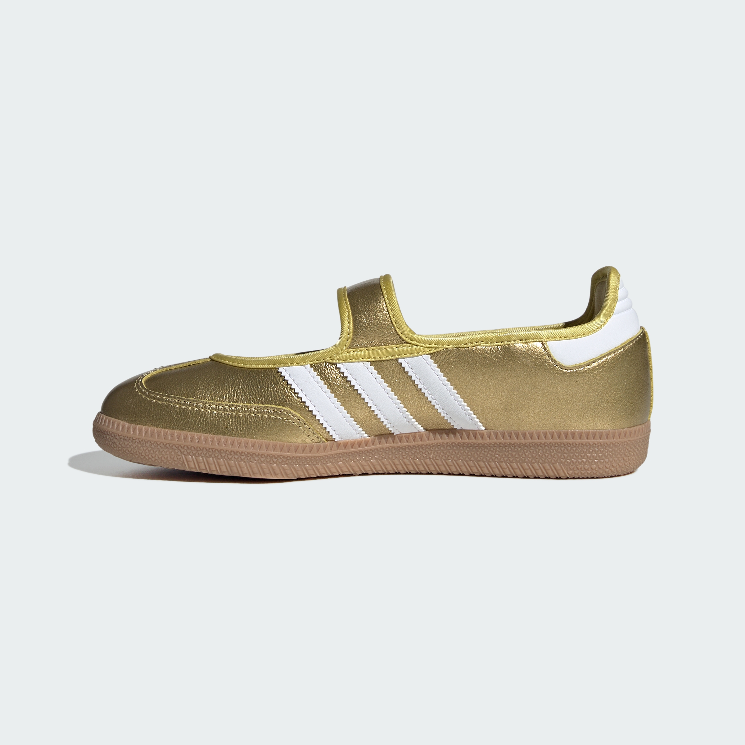 adidas Samba Jane Shoes - Gold Metallic / Cloud White / Gum - View 7