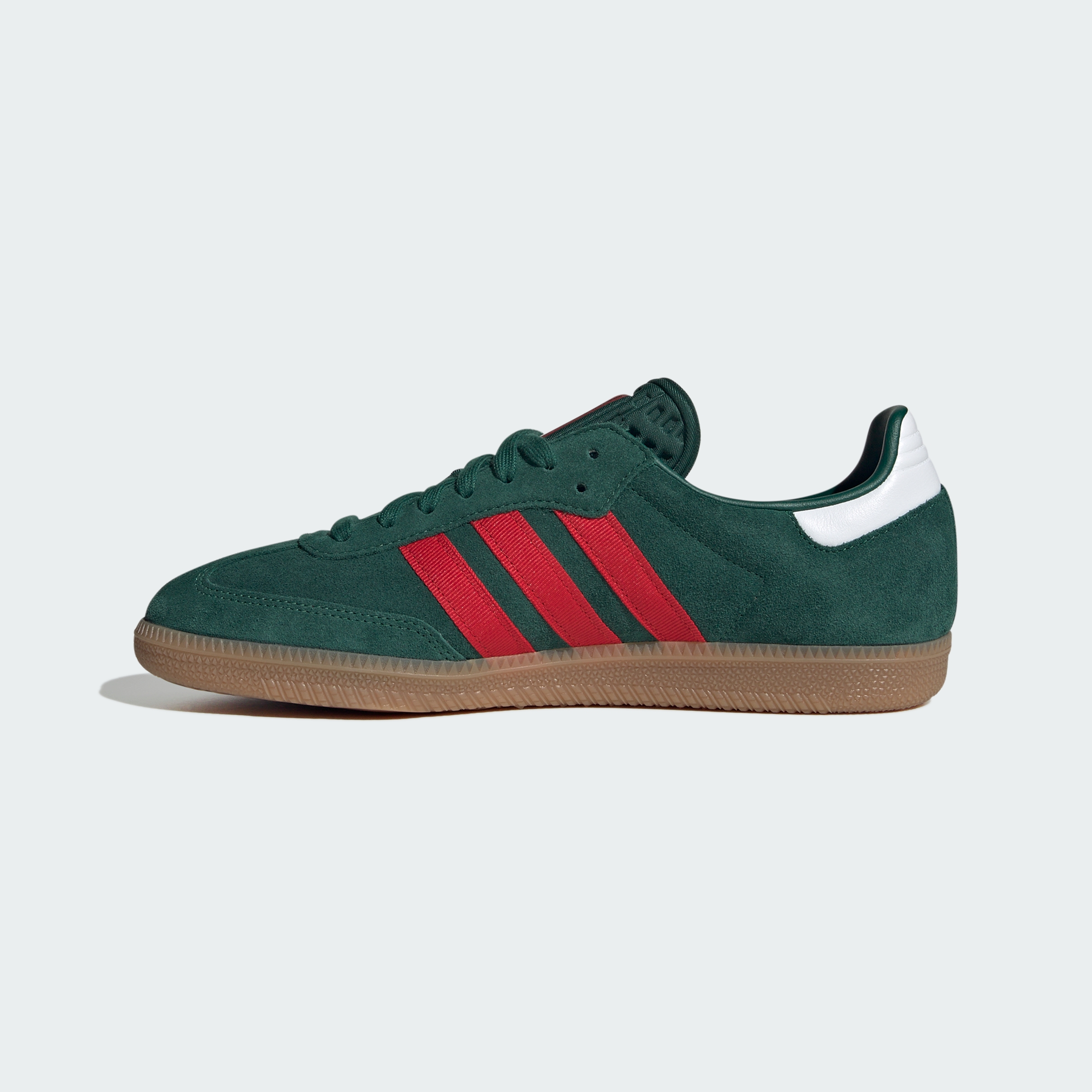 adidas Samba OG Shoes - Team Dark Green / Better Scarlet / Gum - View 8