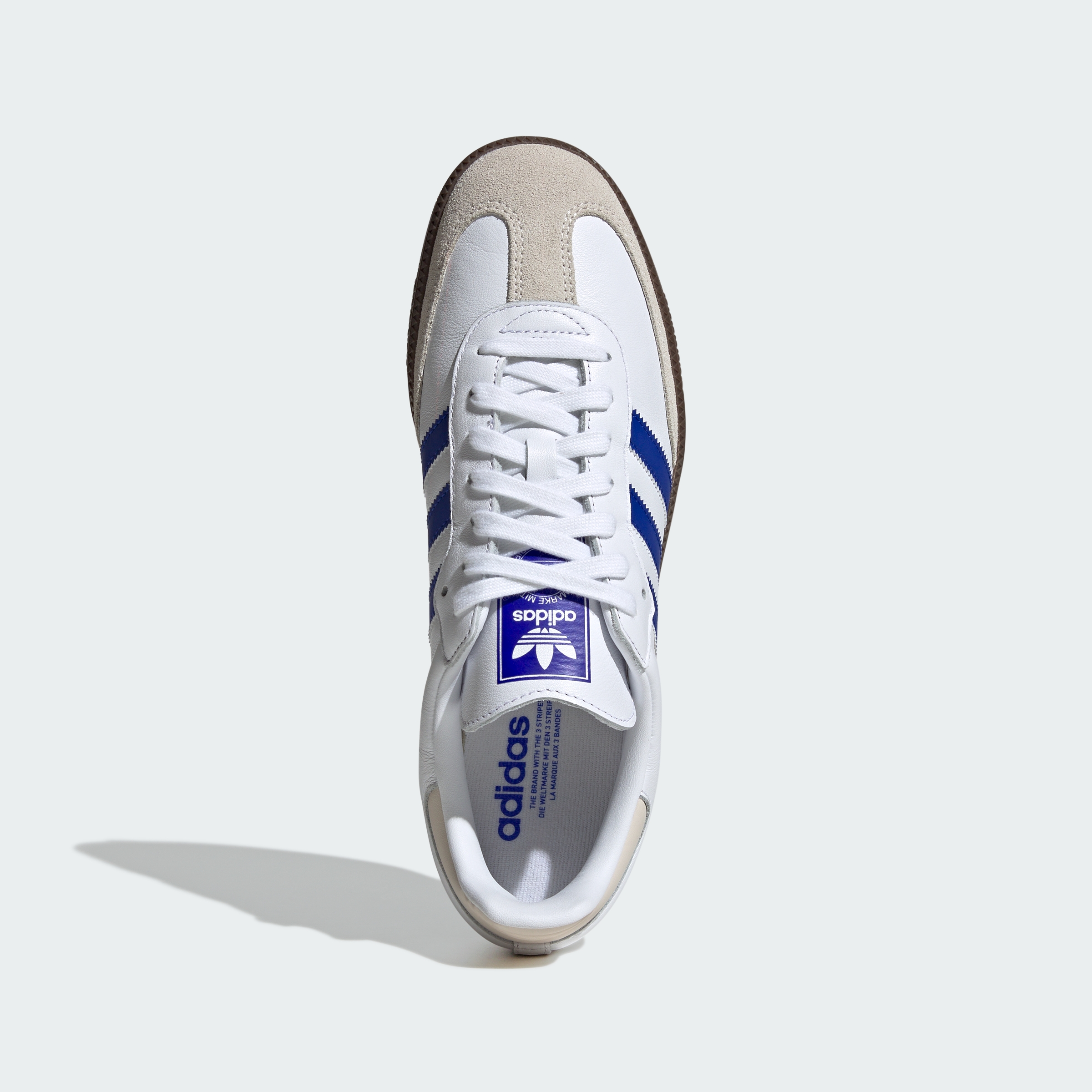 adidas Samba OG Shoes - Cloud White / Lucid Blue / Gum - View 2