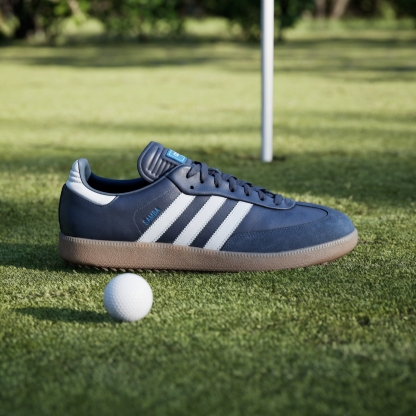 adidas Samba Spikeless Golf Shoes - Night Indigo / Cloud White / Blue Bird - View 2