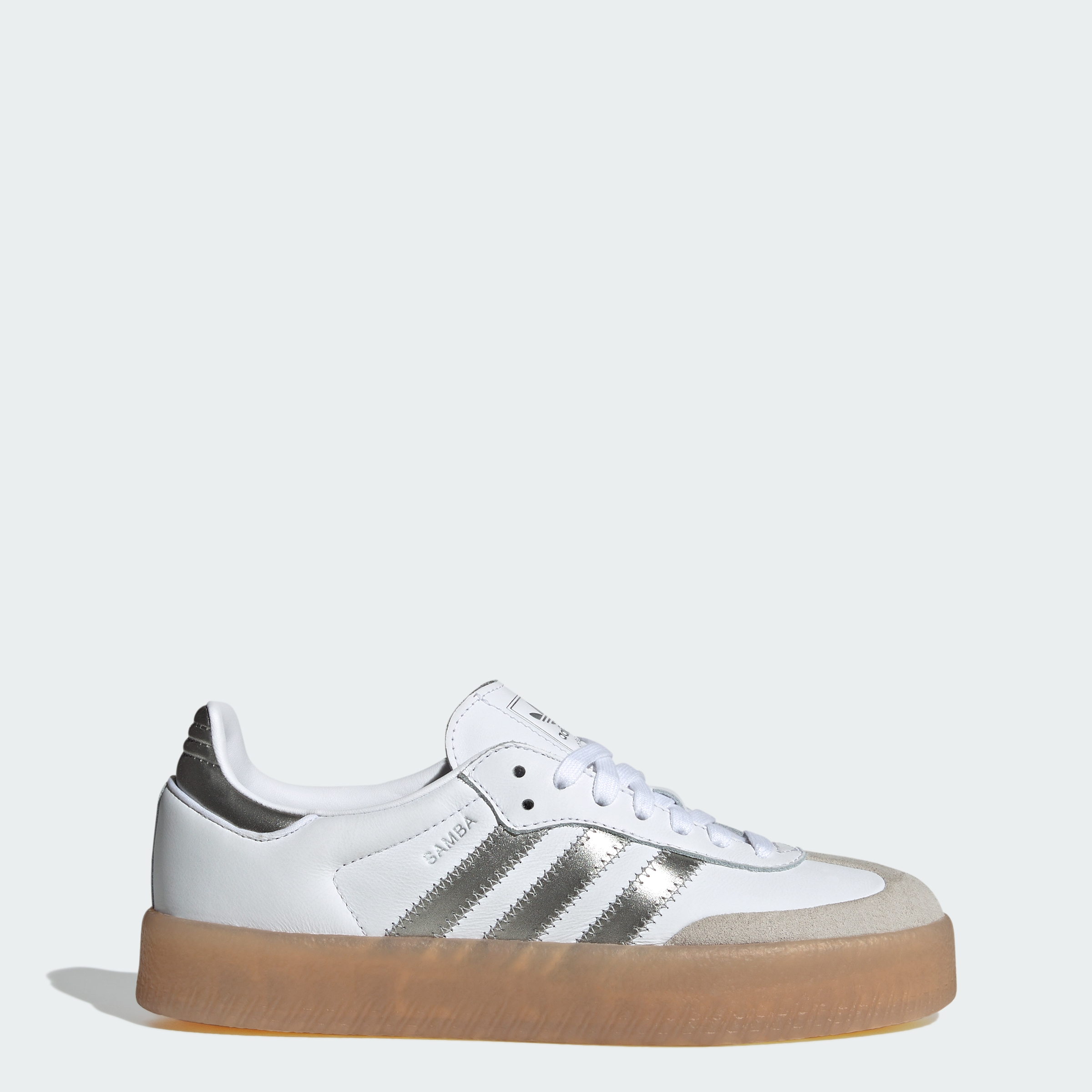 adidas Sambae Shoes - Cloud White / Silver Metallic / Gum - View 1