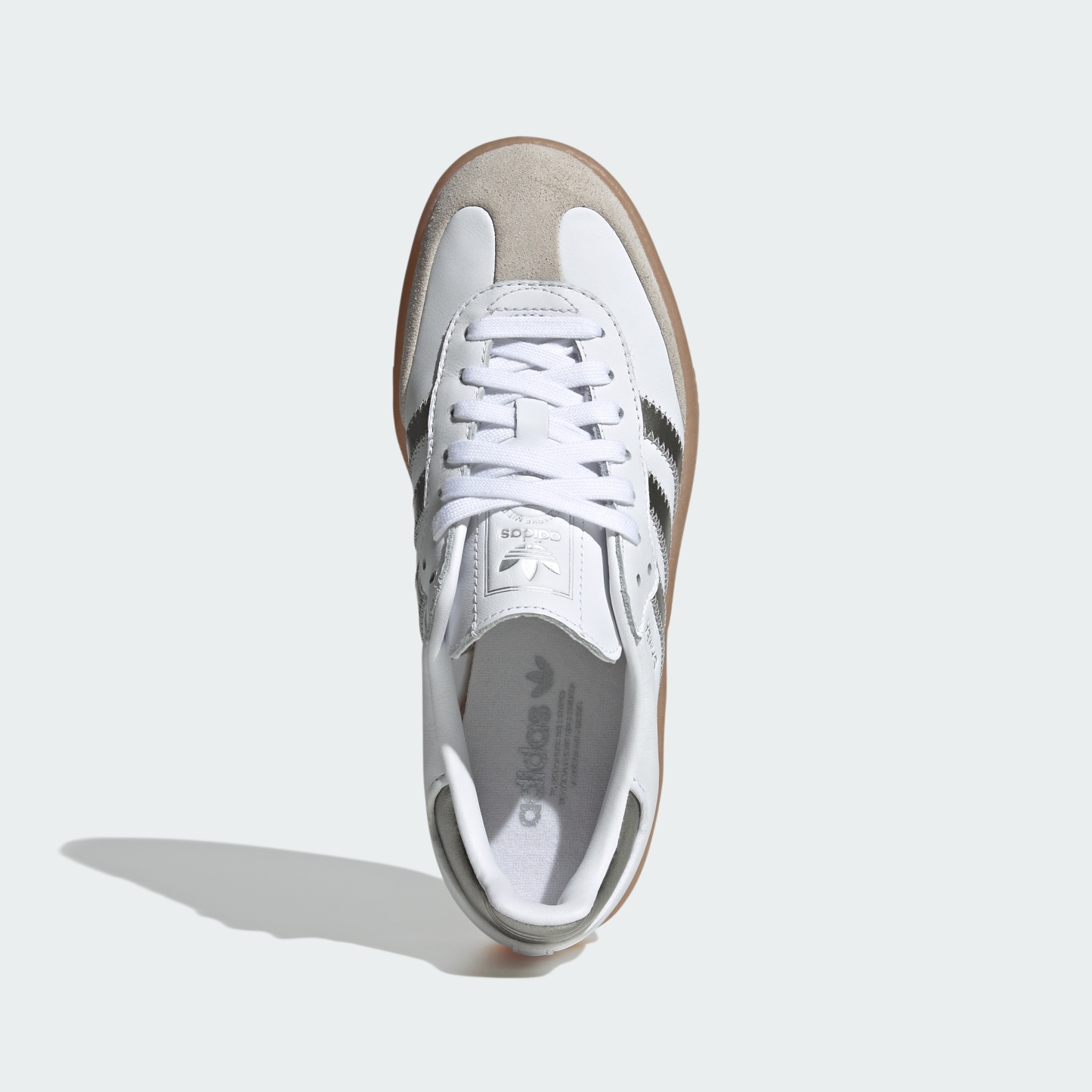 adidas Sambae Shoes - Cloud White / Silver Metallic / Gum - View 2
