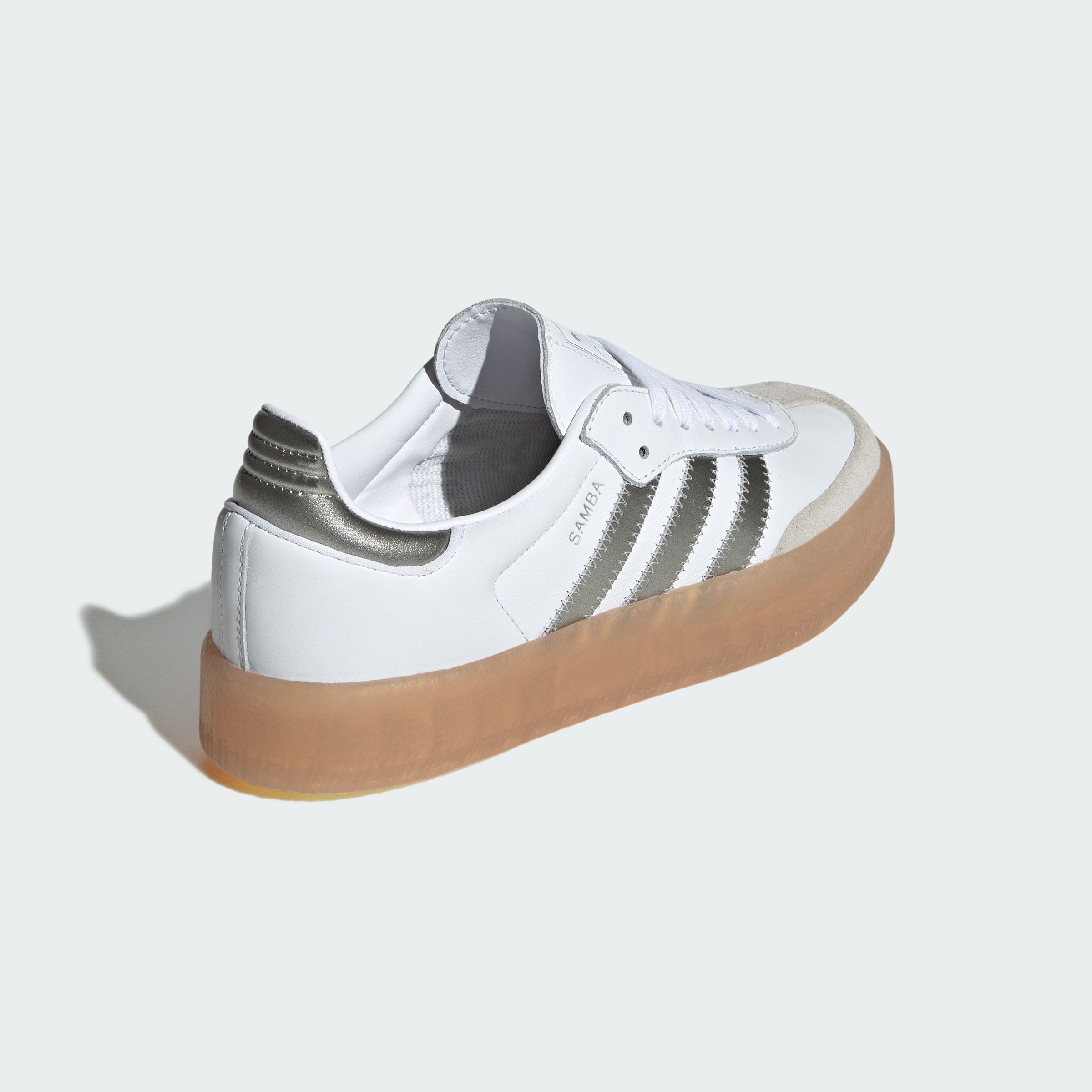 adidas Sambae Shoes - Cloud White / Silver Metallic / Gum - View 6