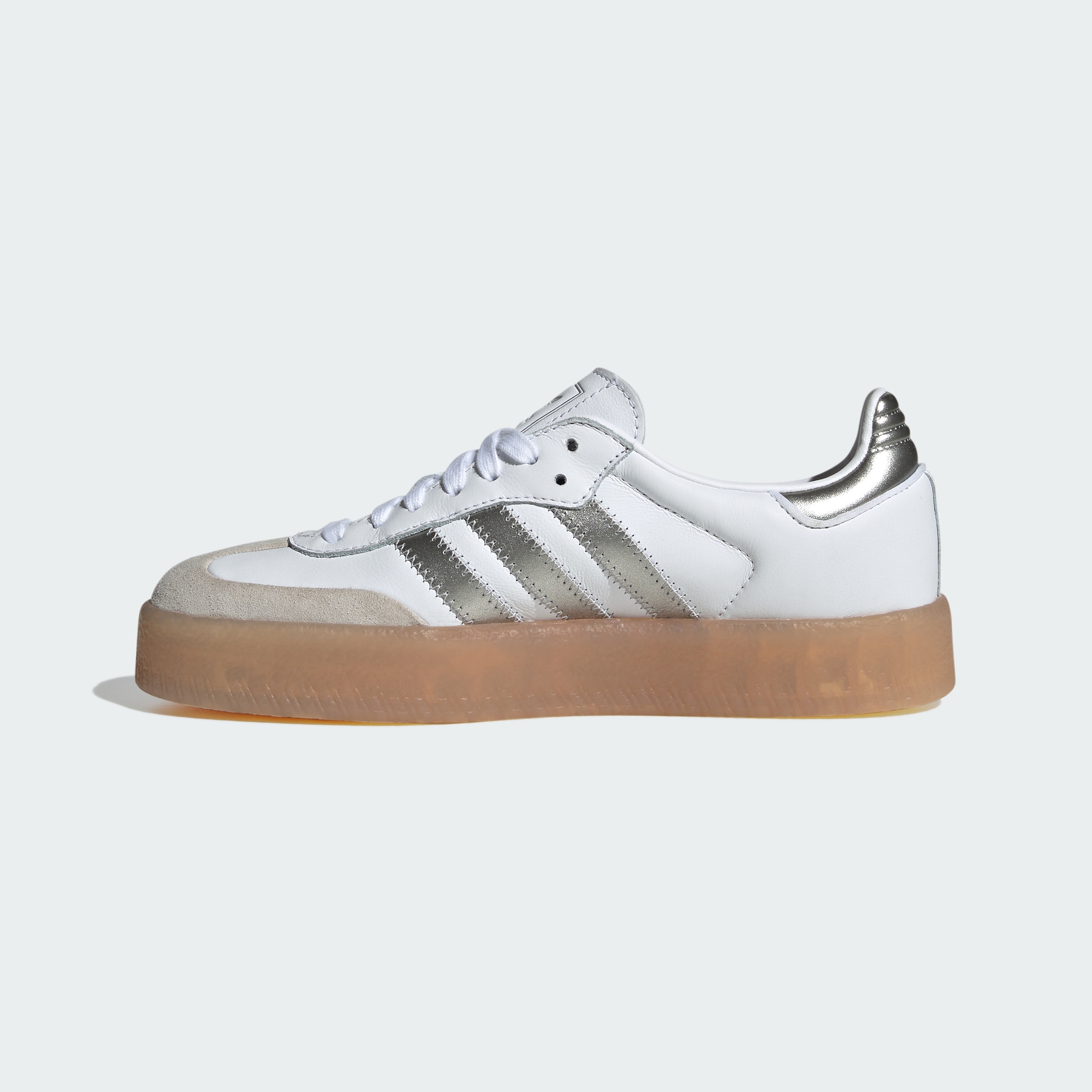 adidas Sambae Shoes - Cloud White / Silver Metallic / Gum - View 7