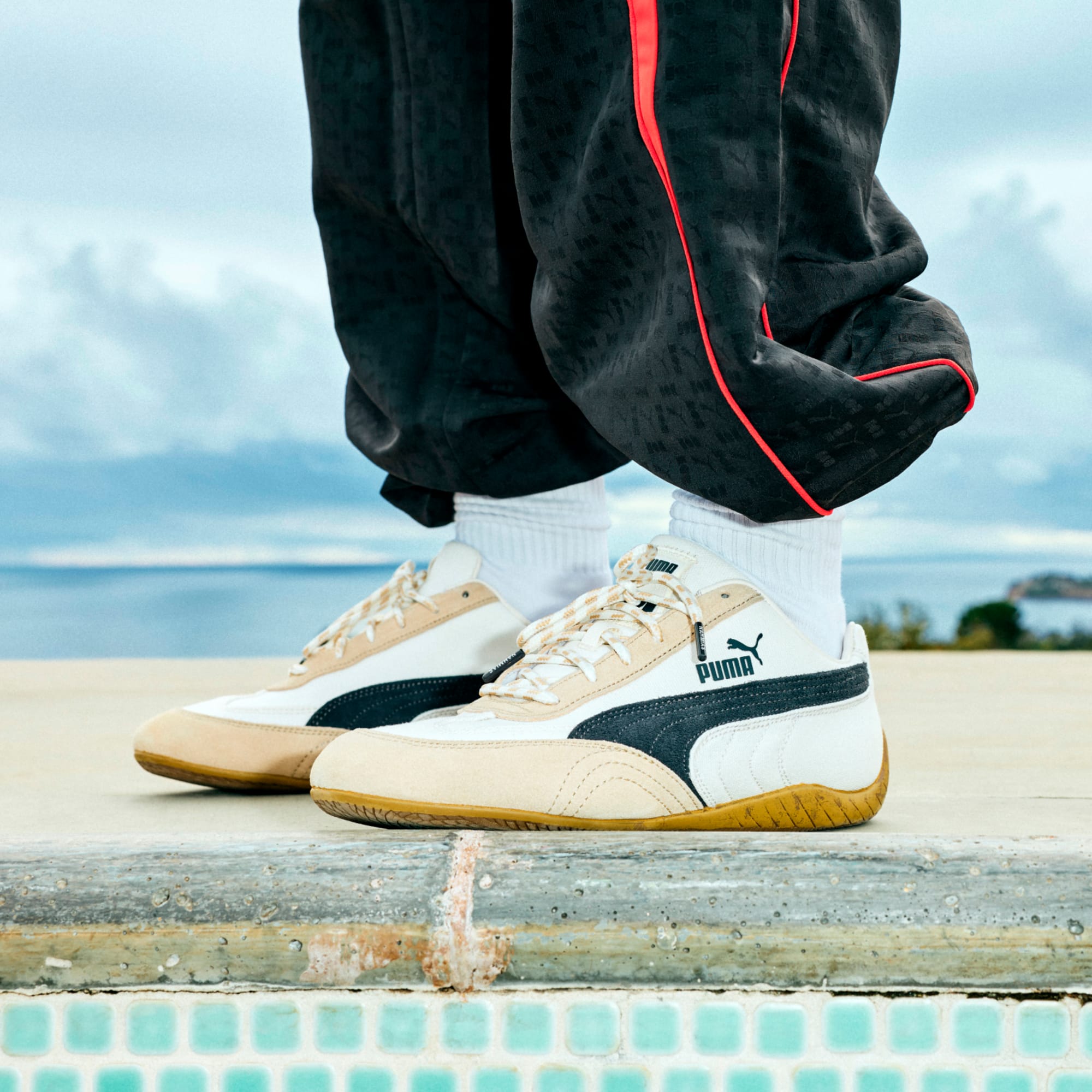PUMA x NAHMIAS Speedcat Sneakers - Warm White-Sand Dune-Flat Dark Gray - 9