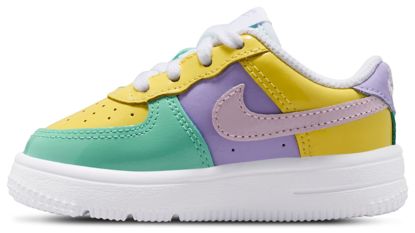 Nike Force 1 Low 童款 - Yellow Pulse/Pink Foam/Emerald Rise - Image 2