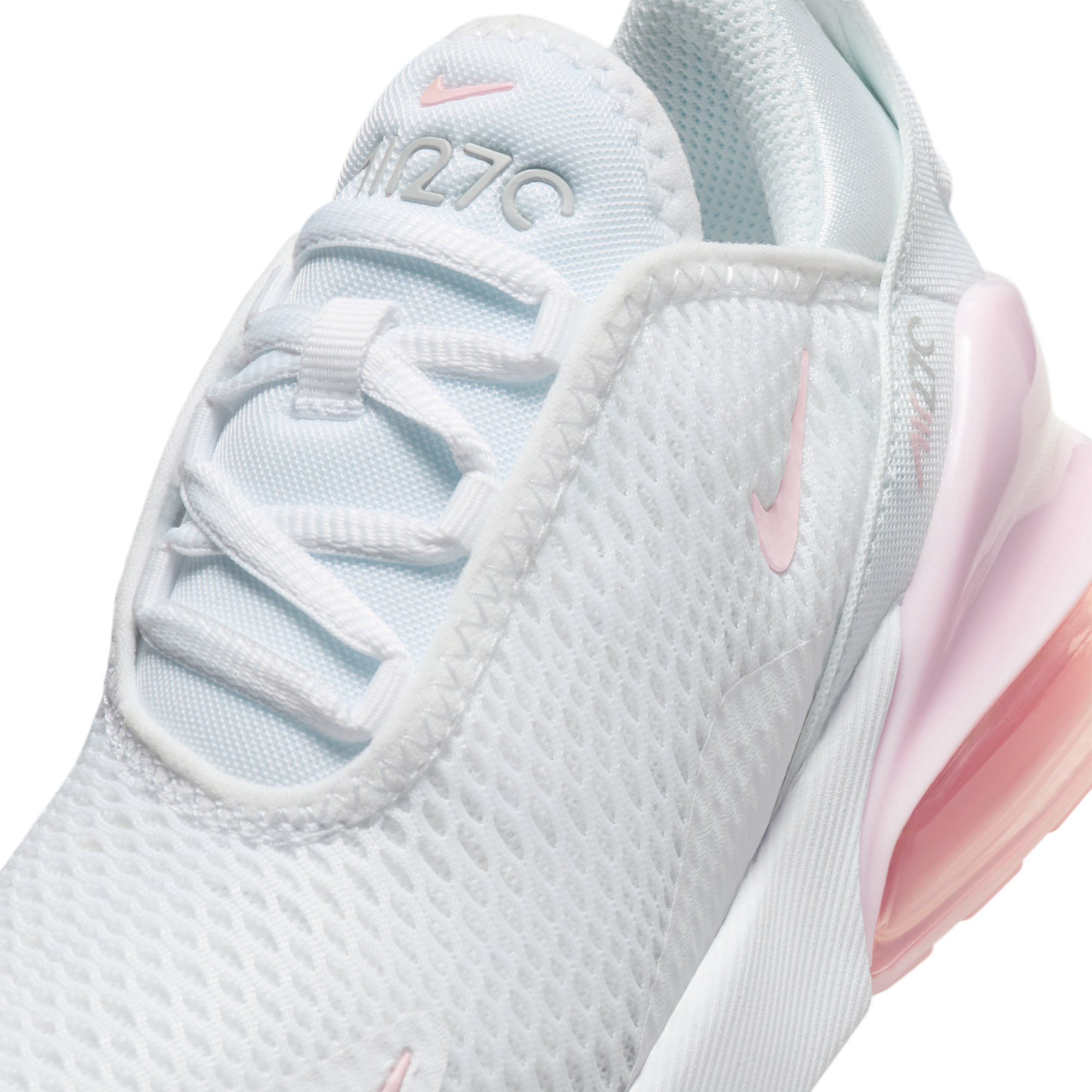 Nike Air Max 270 童款 - White/Pink Foam/Lt Smoke Grey - Image 7