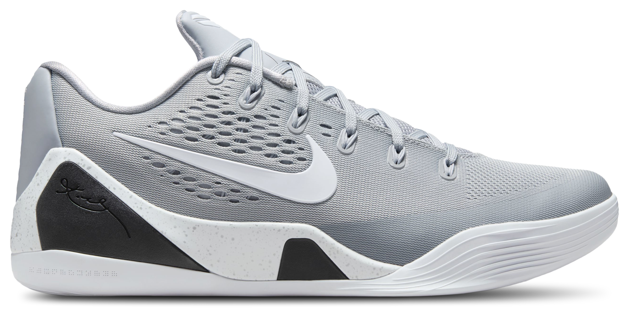 Nike Kobe 9 Elite Low EM - Wolf Grey/White - Image 1