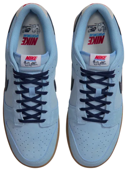 Nike Dunk Low Retro - Summit White/Soft Blue/Midnight Navy - Image 4